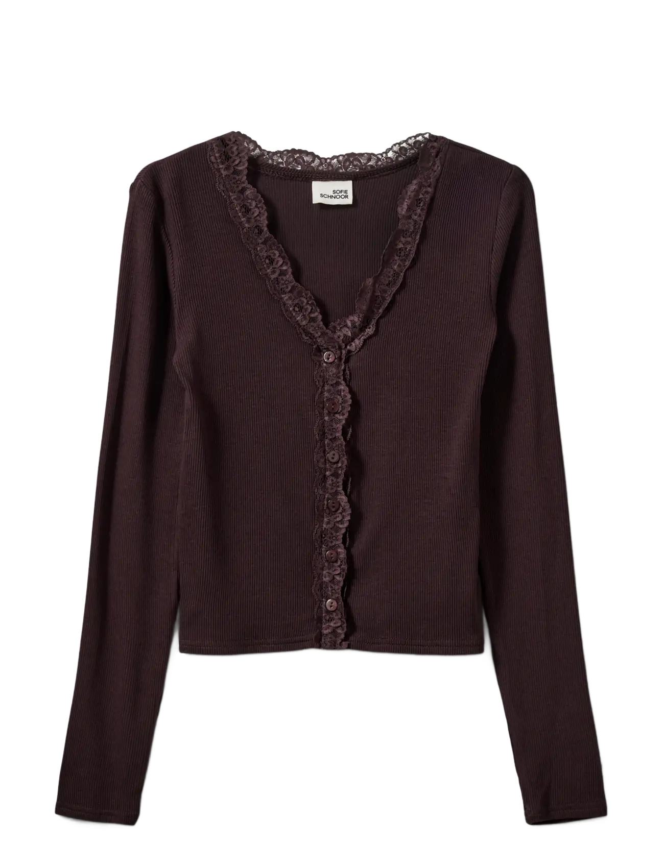 Sofie Schnoor Young ANYIASY CARDIGAN - Børn - DARK PLUM / brown