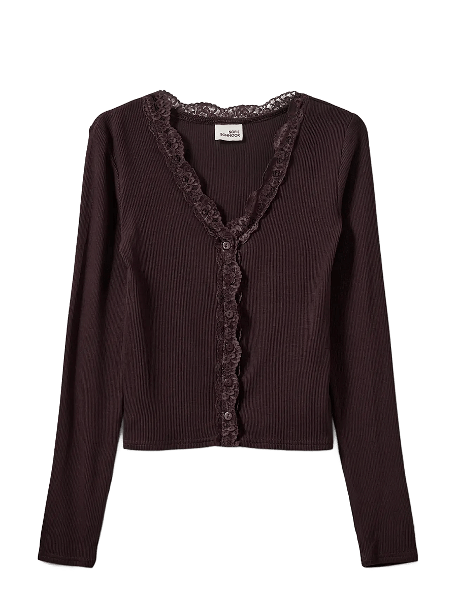 Sofie Schnoor Young - ANYIASY CARDIGAN - cardigans - dark plum - 0