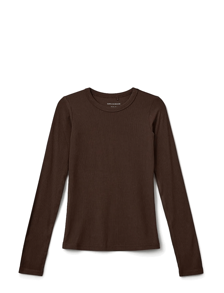 Sofie Schnoor Young - PETRICIASY T-SHIRT - long-sleeved t-shirts - brown fudge - 0