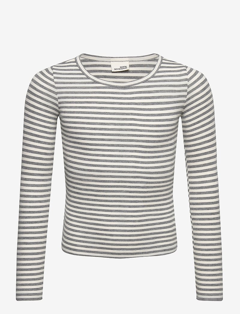 Sofie Schnoor Young - PETRICIASY T-SHIRT LONG SLEEVE - långärmade t-shirts - grey striped - 0