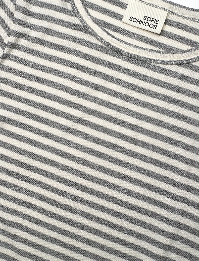 Sofie Schnoor Young - PETRICIASY T-SHIRT LONG SLEEVE - långärmade t-shirts - grey striped - 2
