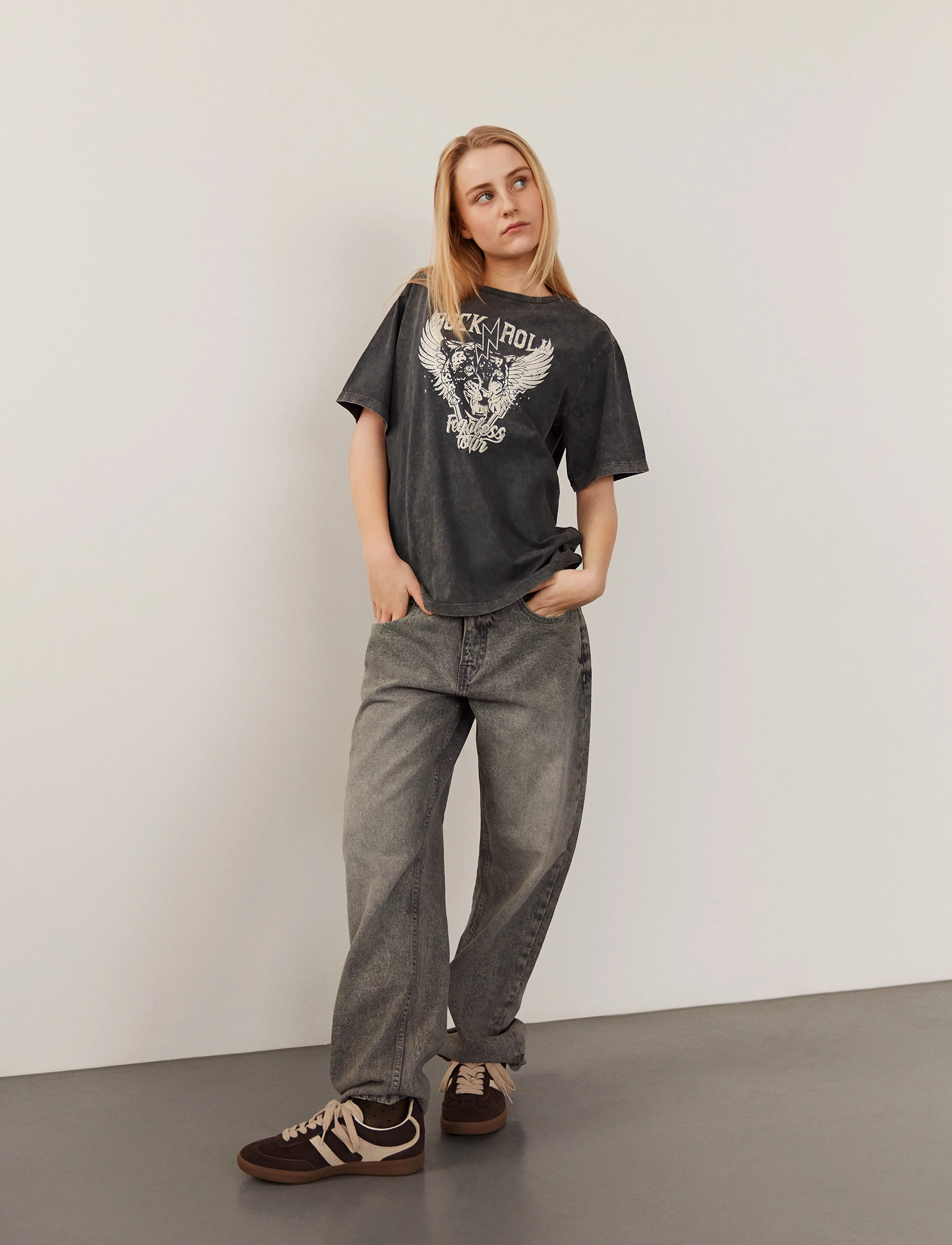Sofie Schnoor Young Melikasy Trousers, 176, Grey, Jeans > Almindelige Jeans, Børn
