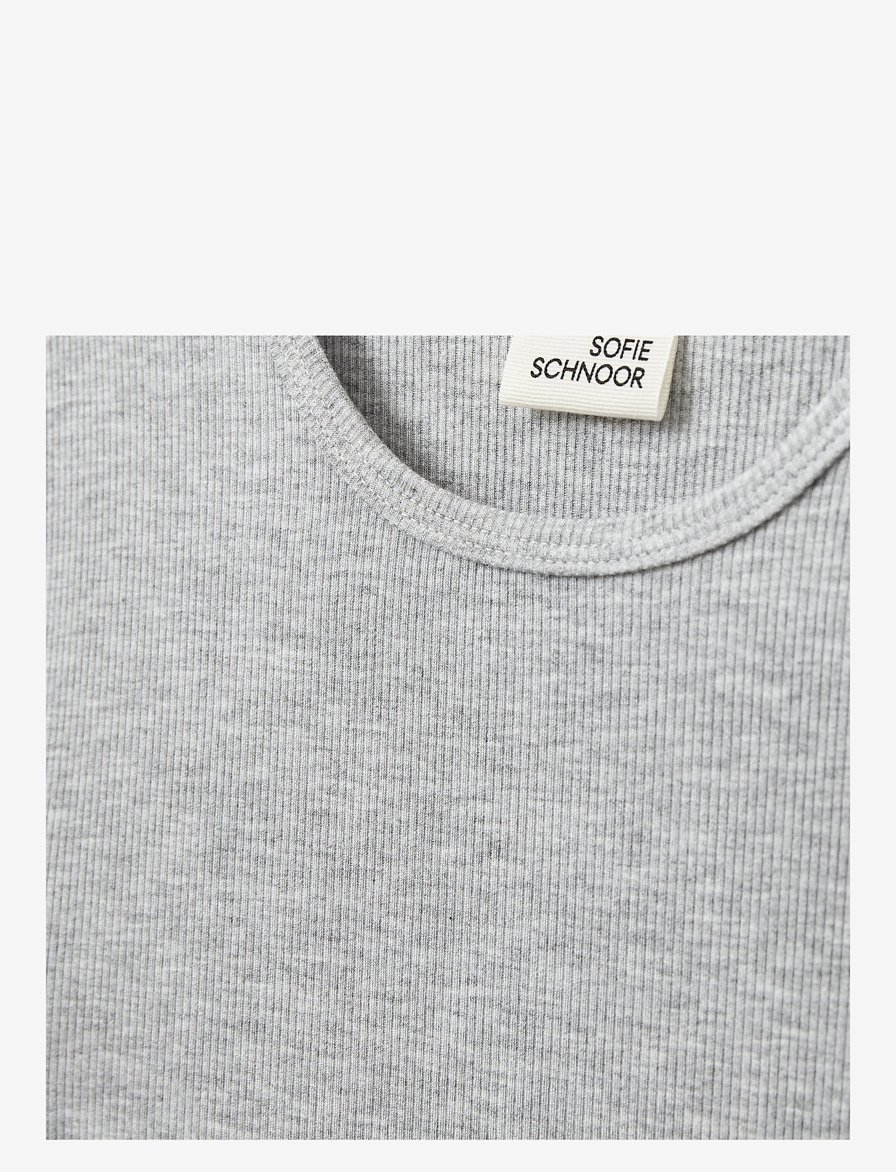 Sofie Schnoor Young - NATALIASY RIB T-SHIRT - kortærmede t-shirts - grey mel - 2