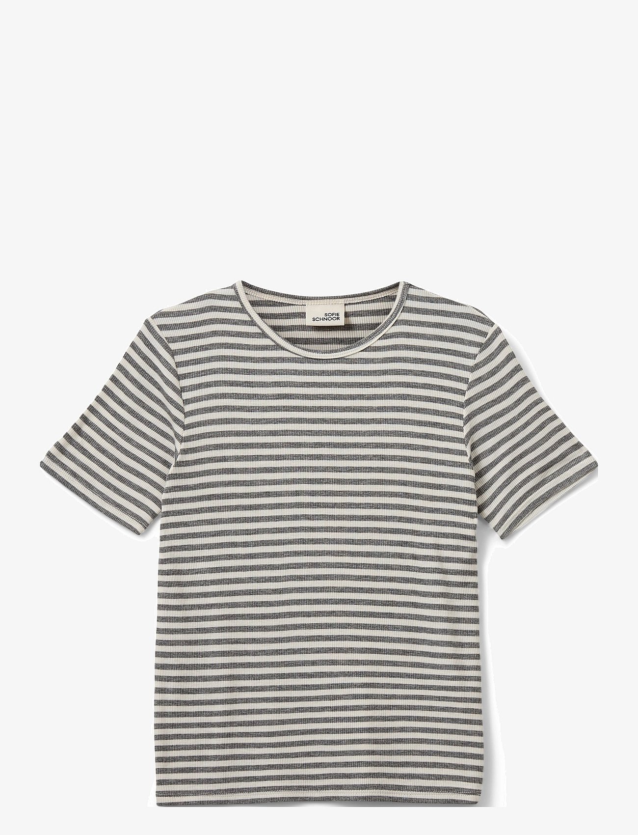 NATALIASY RIB T-SHIRT - GREY STRIPED