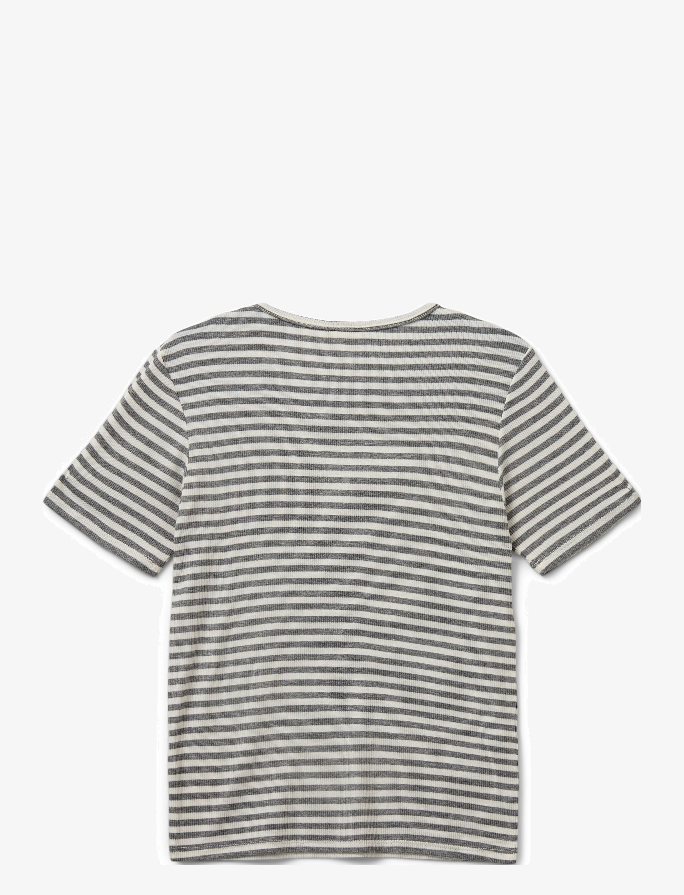 Sofie Schnoor Young - NATALIASY RIB T-SHIRT - kortärmade - grey striped - 1
