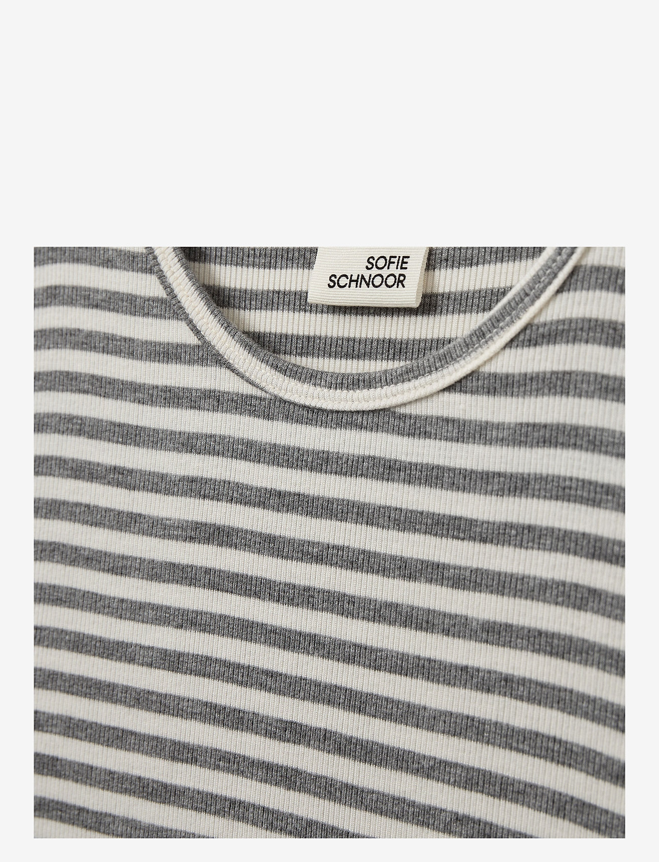 Sofie Schnoor Young - NATALIASY RIB T-SHIRT - lühikeste varrukatega t-särgid - grey striped - 2