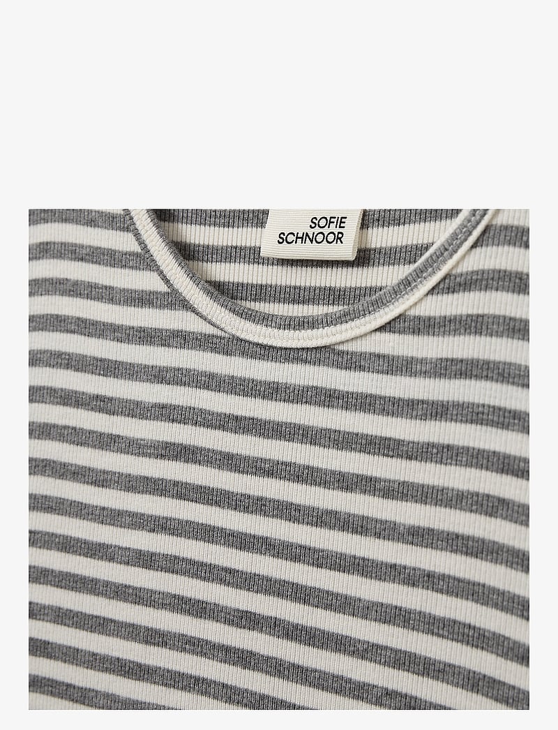Sofie Schnoor Young - NATALIASY RIB T-SHIRT - lühikeste varrukatega t-särgid - grey striped - 2
