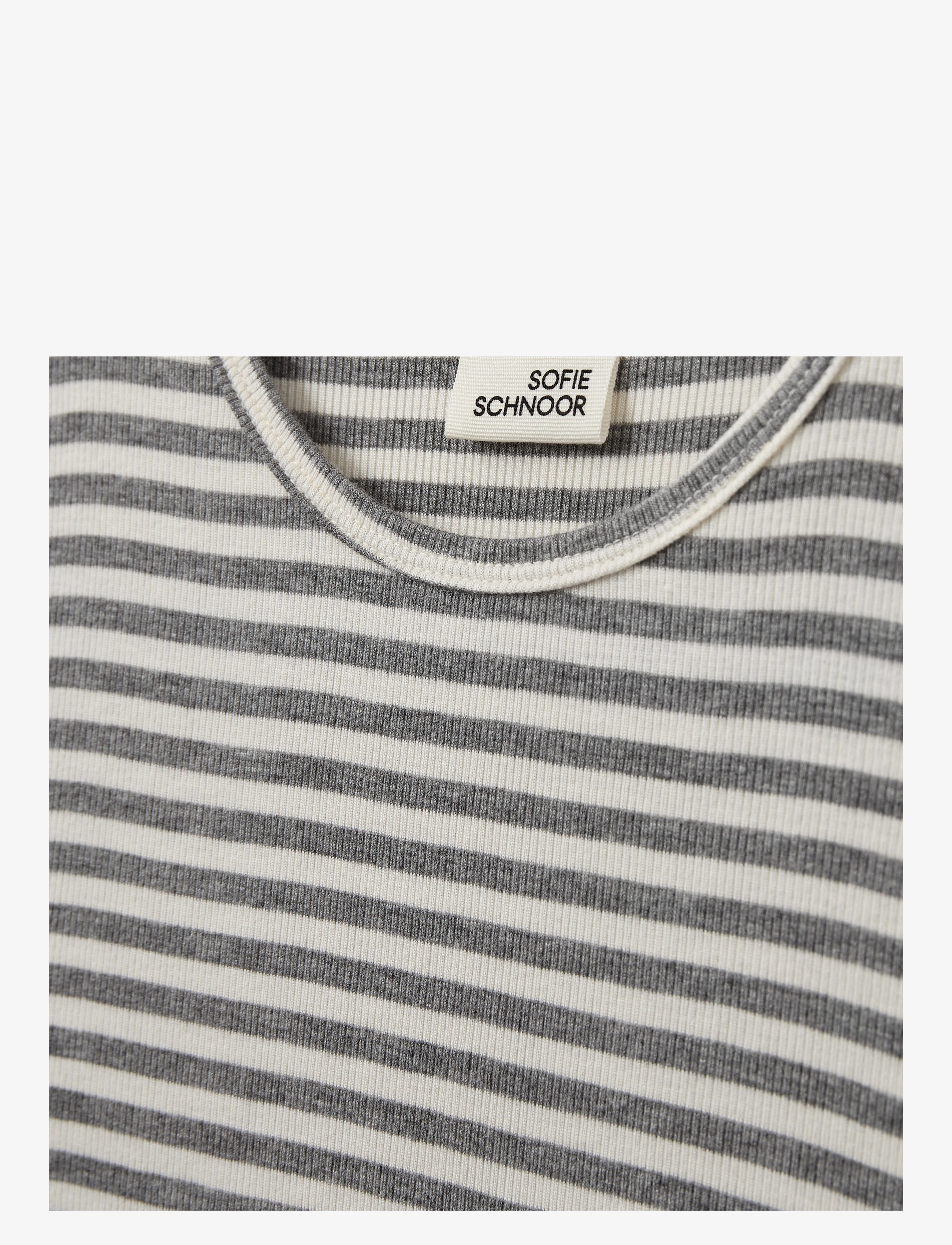Sofie Schnoor Young - NATALIASY RIB T-SHIRT - kortärmade - grey striped - 2