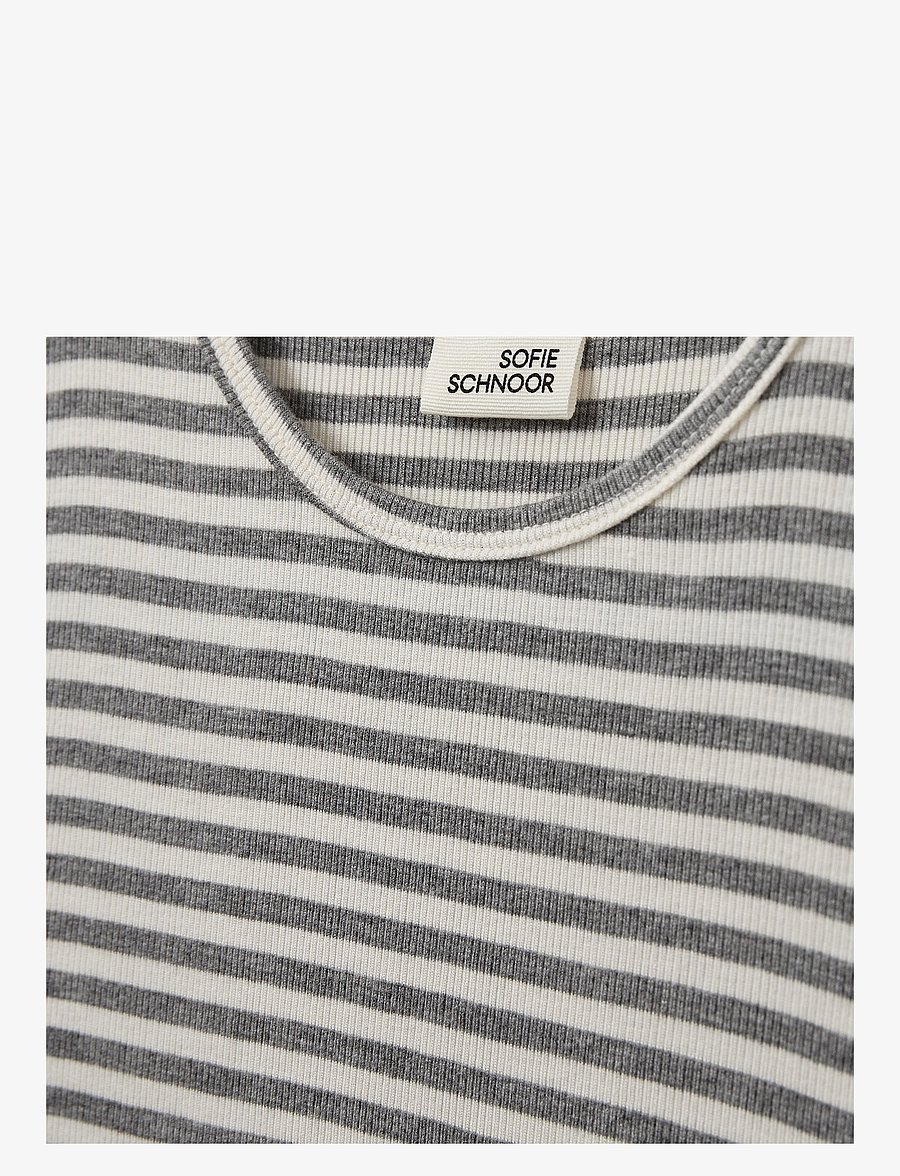 Sofie Schnoor Young - NATALIASY RIB T-SHIRT - short-sleeved t-shirts - grey striped - 2
