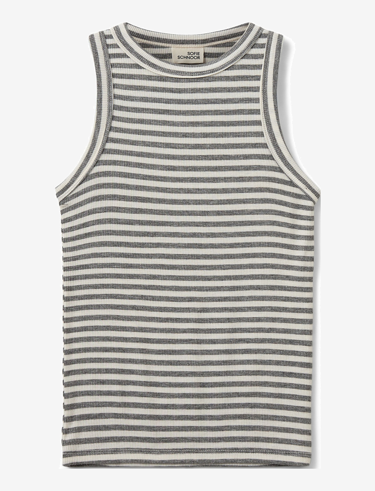 Sofie Schnoor Young - JULLIESY RIB TOP - tanktops - grey striped - 0