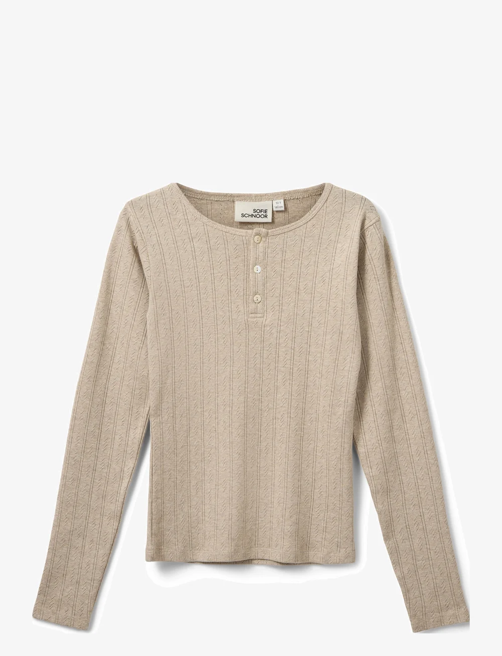 Sofie Schnoor Young - PETRICIASY POINTELLE LONGSLEEVE TEE - lange mouwen - beige - 0