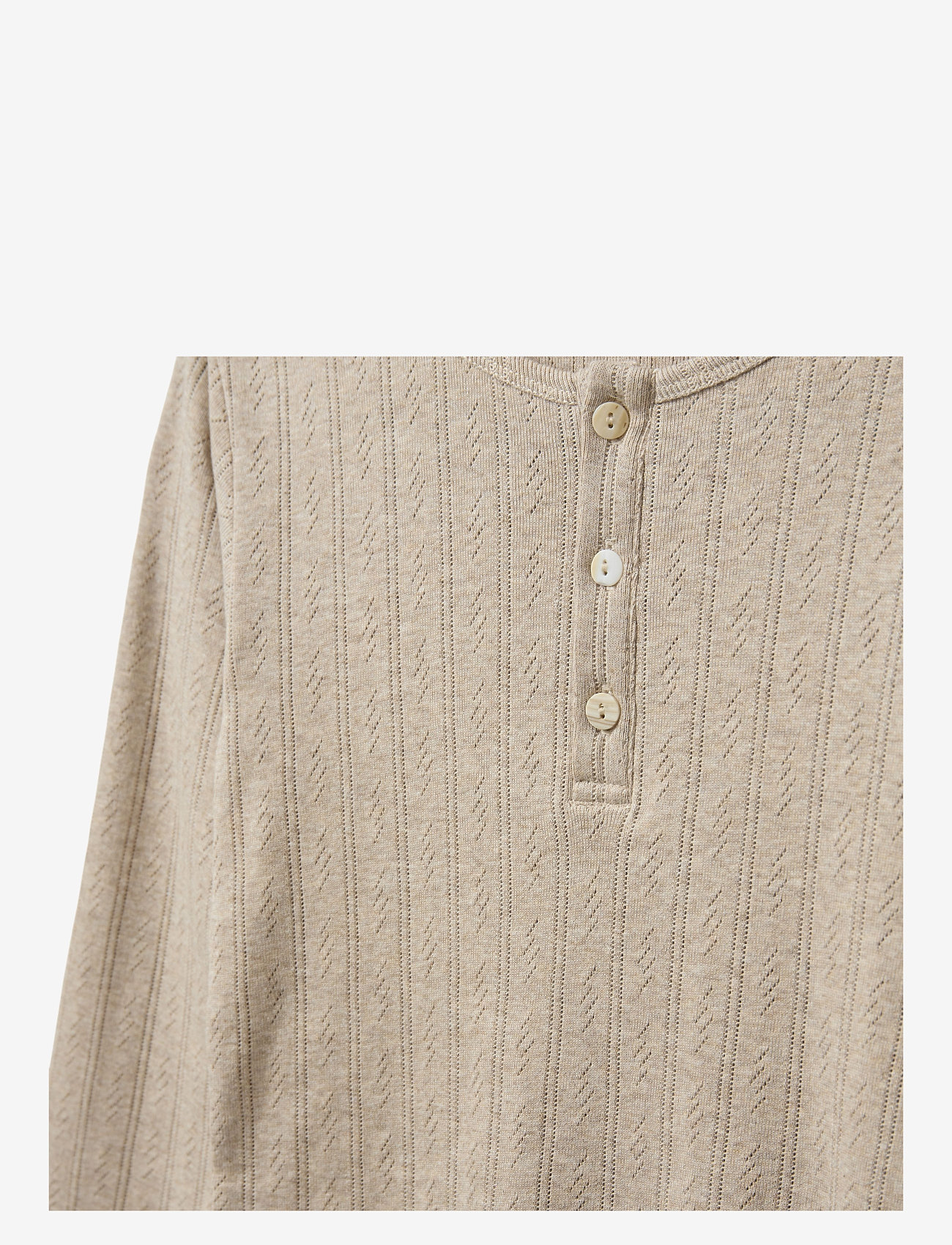 Sofie Schnoor Young - PETRICIASY POINTELLE LONGSLEEVE TEE - långärmade t-shirts - beige - 2