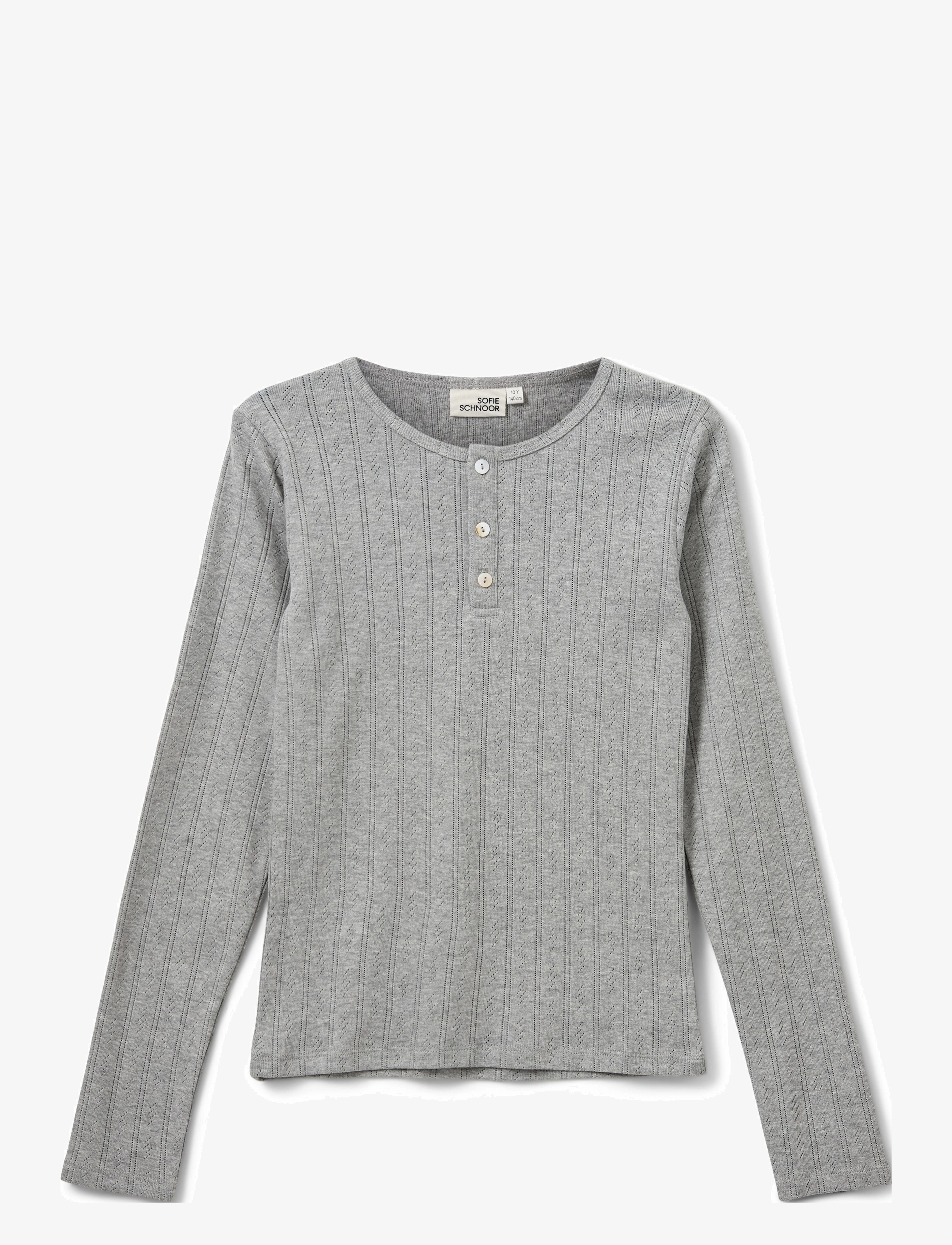 Sofie Schnoor Young PETRICIASY POINTELLE LONGSLEEVE TEE - Överdelar - GREY MEL / grey