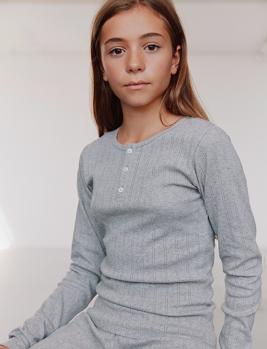 Sofie Schnoor Young - PETRICIASY T-SHIRT - pikkade varrukatega t-särgid - grey mel - 0