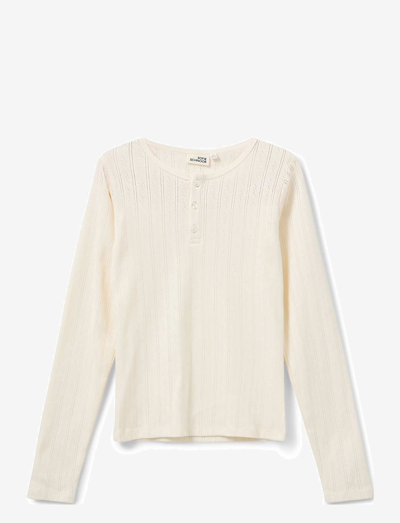 Sofie Schnoor Young - PETRICIASY POINTELLE LONGSLEEVE TEE - långärmade t-shirts - off white - 1