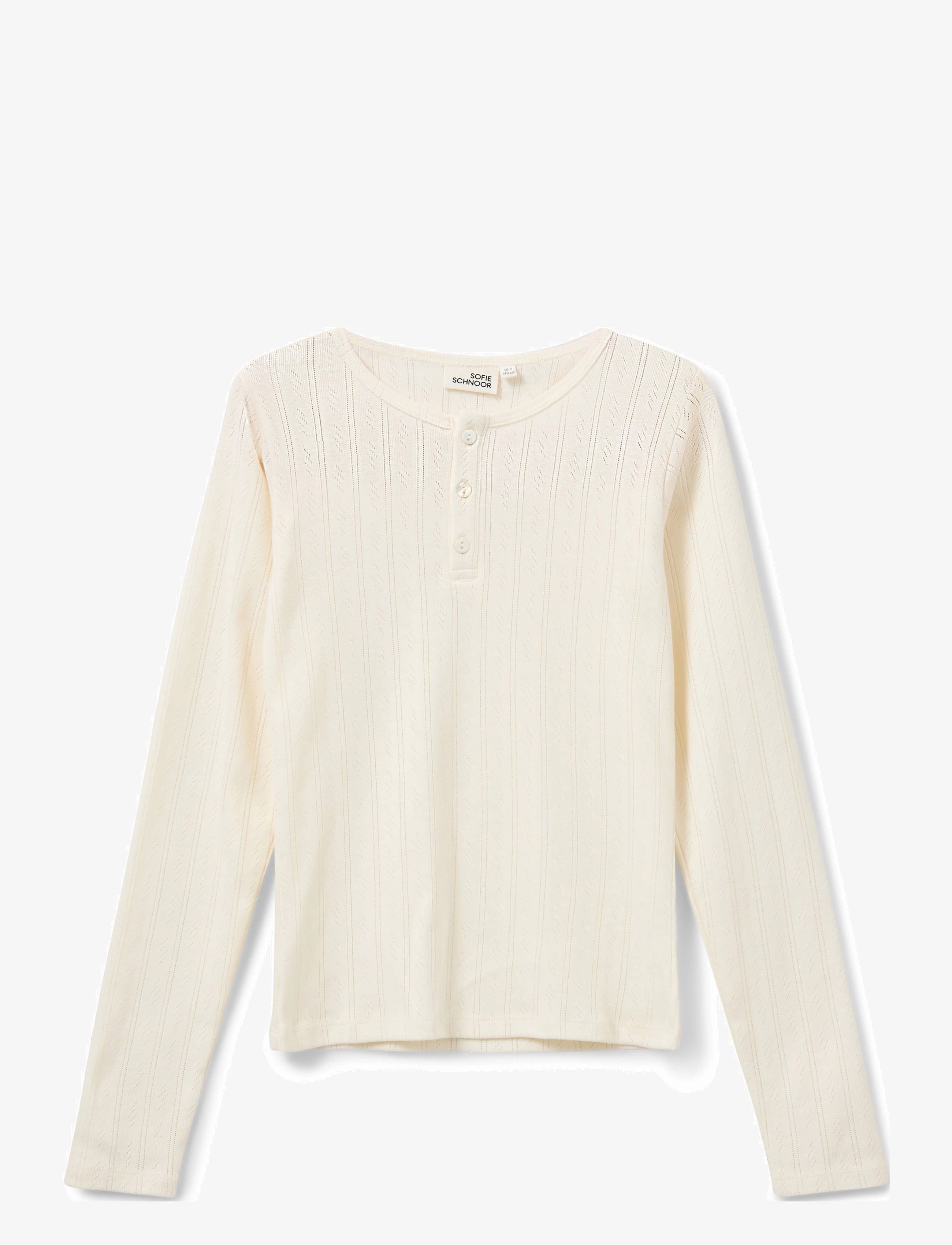 Sofie Schnoor Young PETRICIASY POINTELLE LONGSLEEVE TEE - 4 for 3 - OFF WHITE / cream