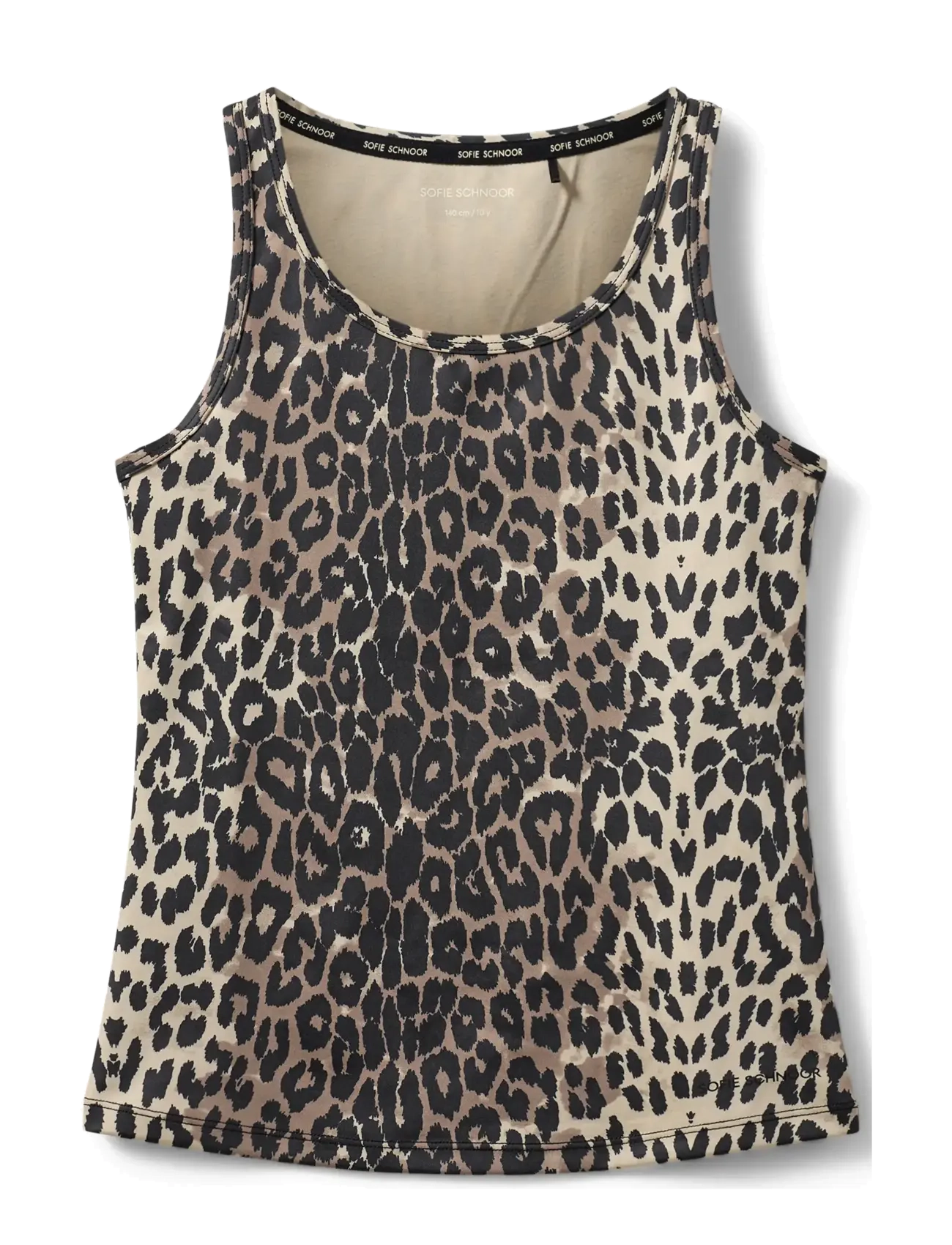 Sofie Schnoor Young Janetsy Top, Børn, Leopard Print Tanktop, Beige, Str: 176