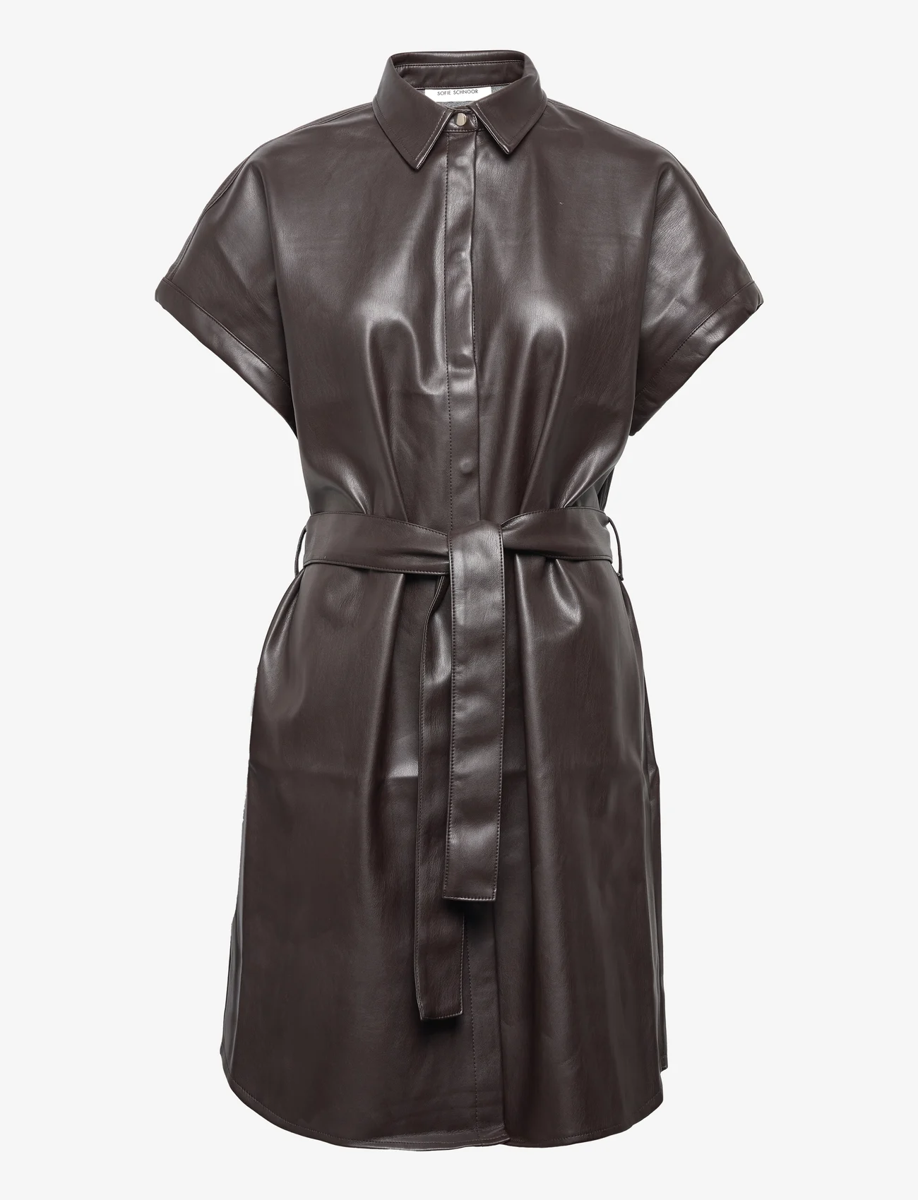 Sofie Schnoor - Dress - marškinių tipo suknelės - dark brown - 0