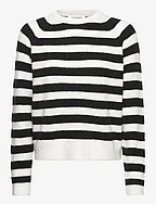 Sweater - WHITE BLACK STRIPED