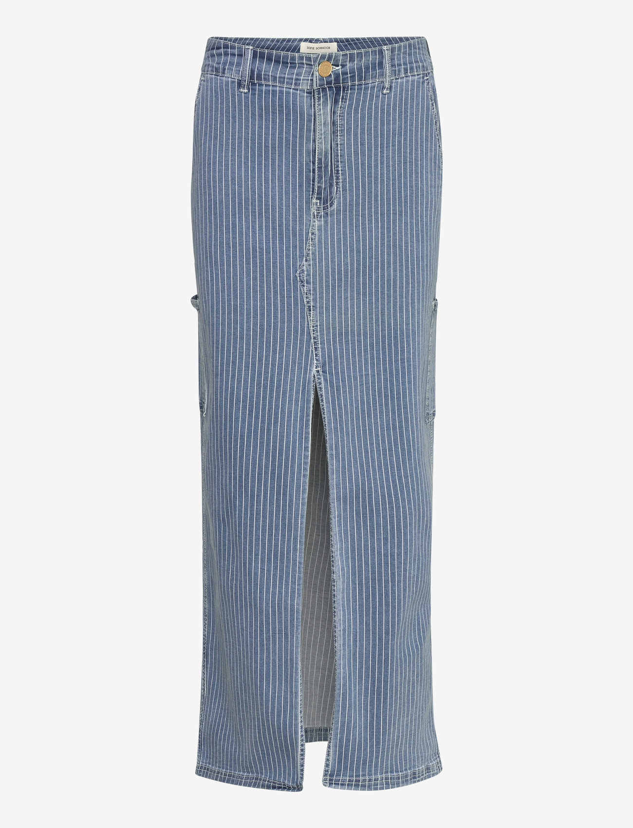 Sofie Schnoor - Skirt - denimnederdele - light blue striped - 0