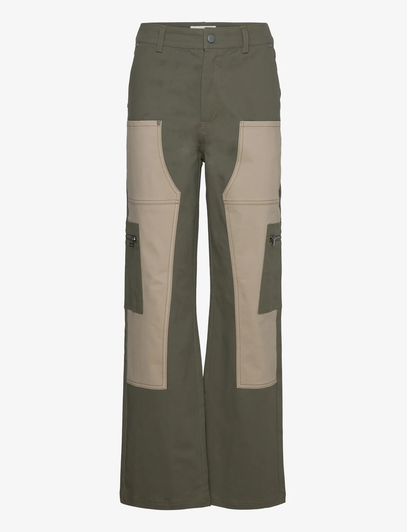 Sofie Schnoor - Trousers - džinsa bikses ar platām starām - army green - 0