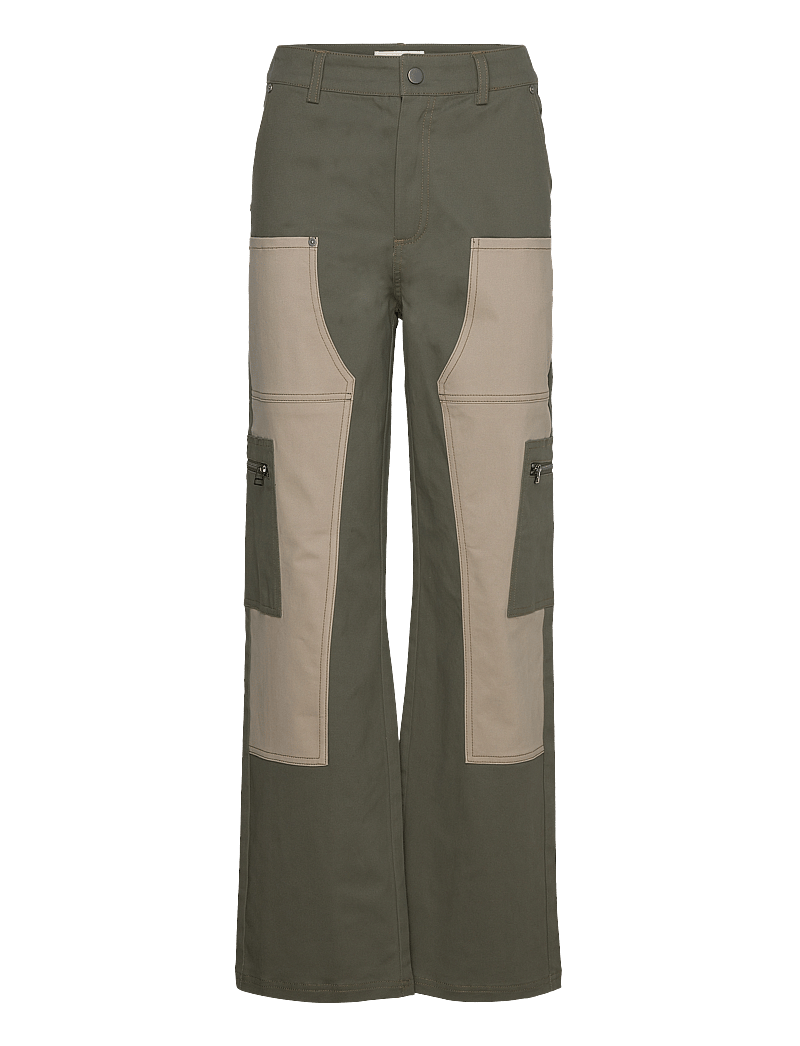 Sofie Schnoor - Trousers - wide leg jeans - army green - 0