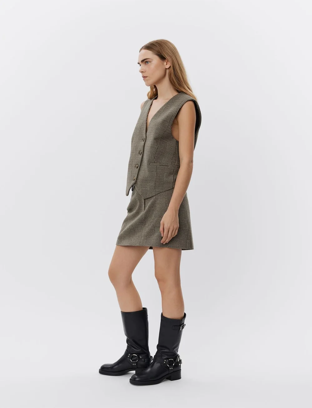 Sofie Schnoor - ROBYNSW SKIRT - korta kjolar - brown check - 0