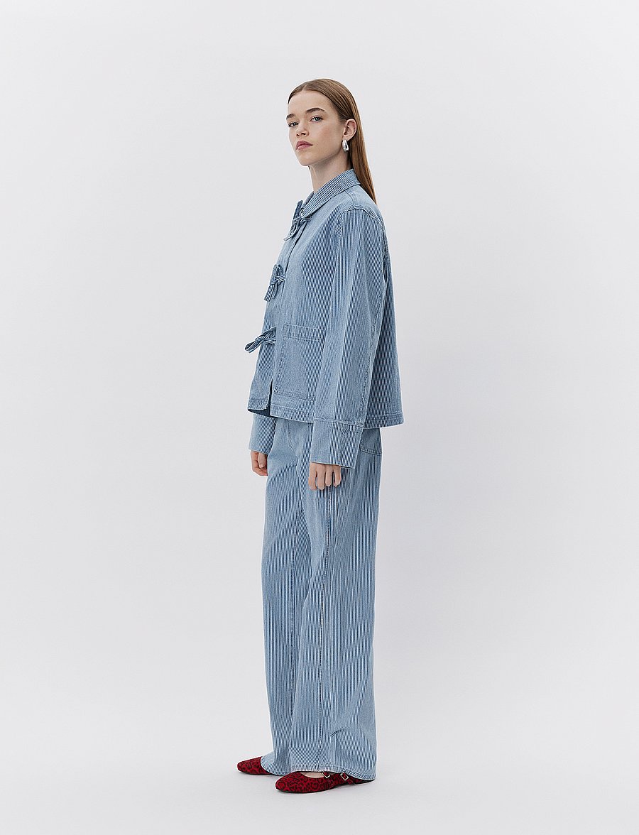 Sofie Schnoor - MARLOSW JACKET - overshirts - blue striped - 4