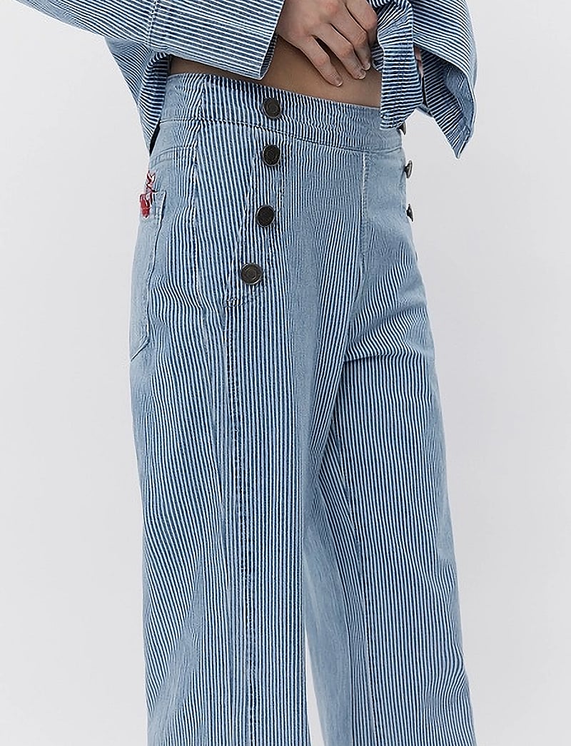 Sofie Schnoor - LYONSW TROUSERS - straight leg trousers - blue striped - 3
