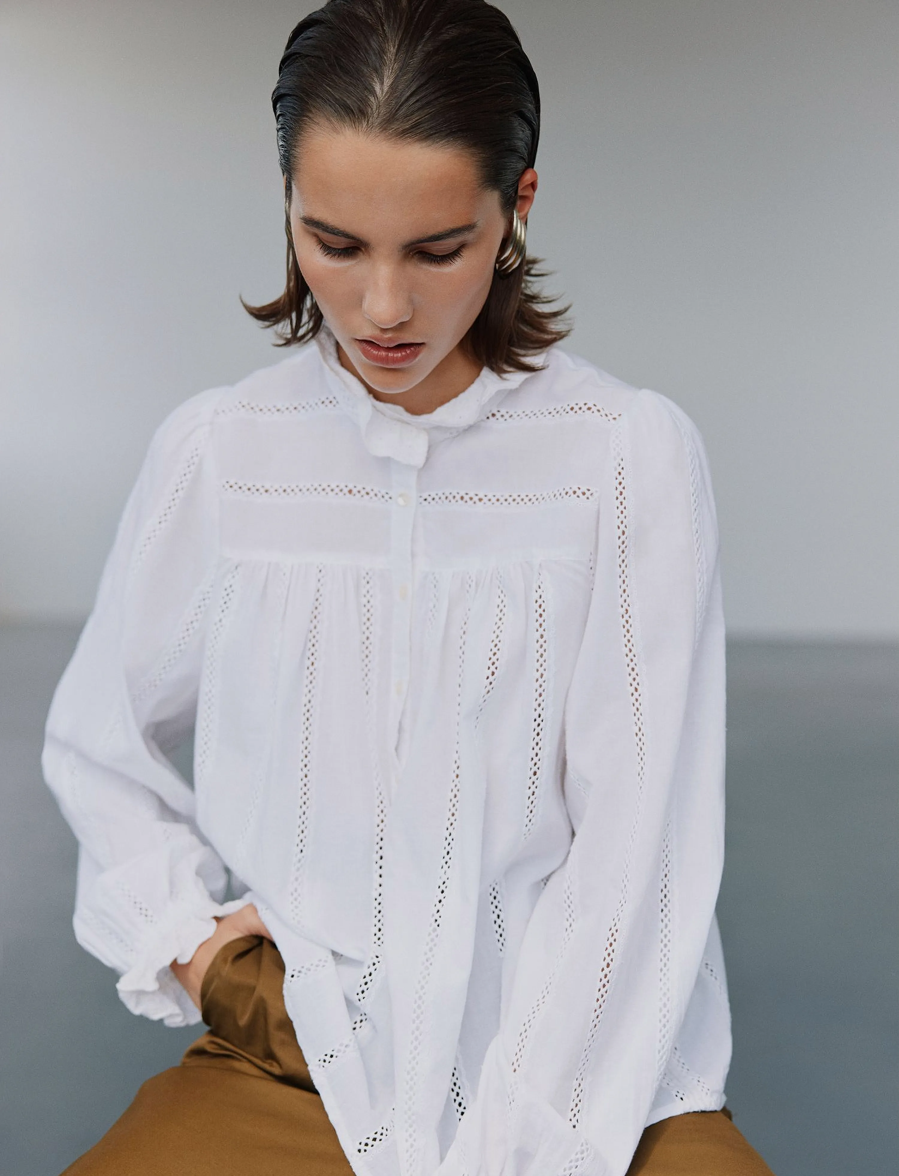 Sofie Schnoor - ASORIASW SHIRT - long-sleeved blouses - snow white - 0