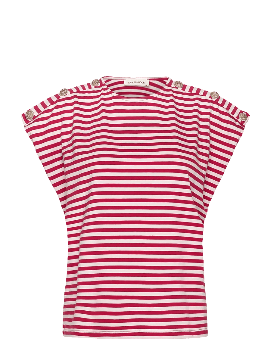 Sofie Schnoor - BAYSW T-SHIRT - marškinėliai - red striped - 1