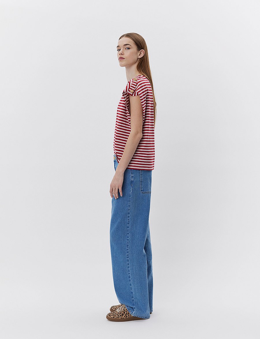 Sofie Schnoor - BAYSW T-SHIRT - marškinėliai - red striped - 0