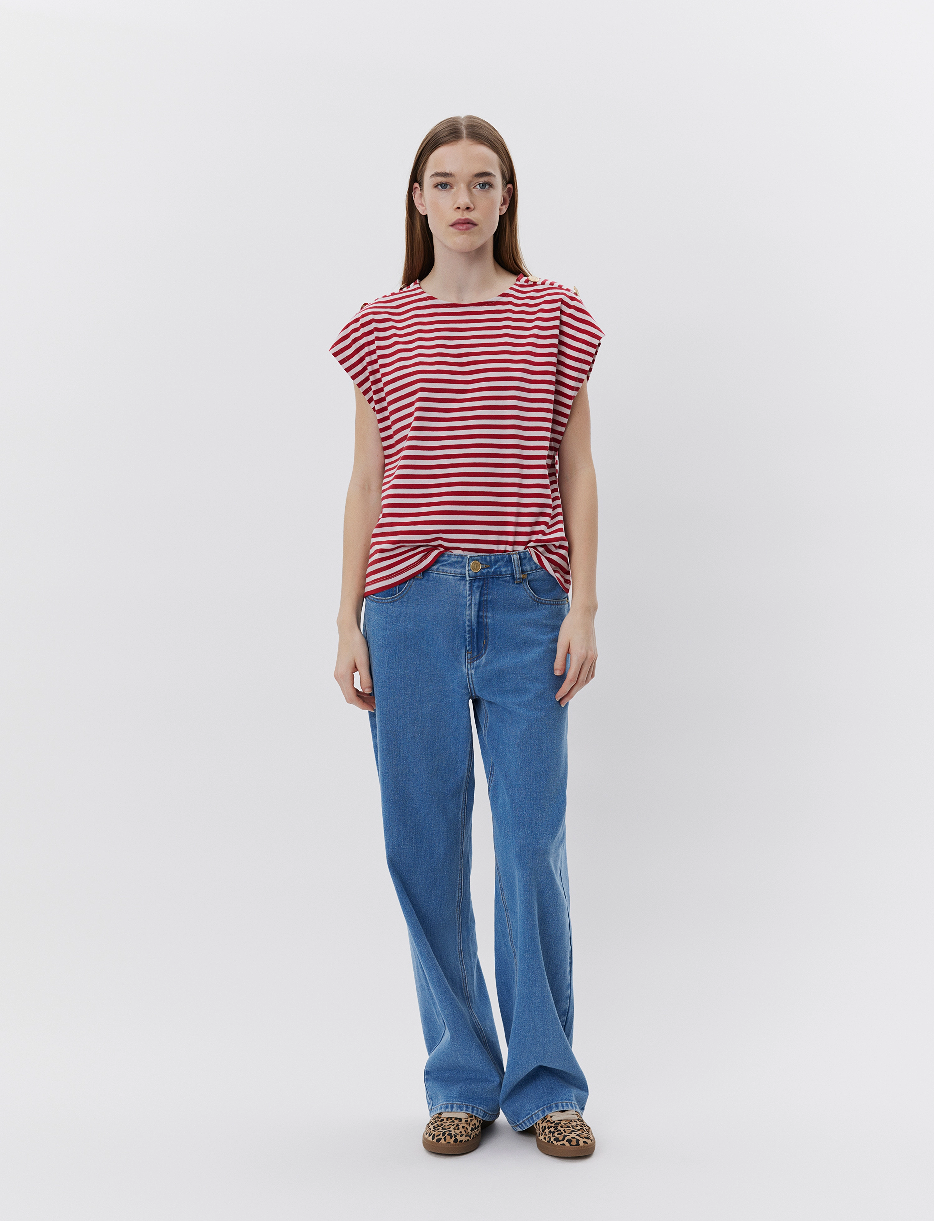 Sofie Schnoor - BAYSW T-SHIRT - t-shirts - red striped - 3