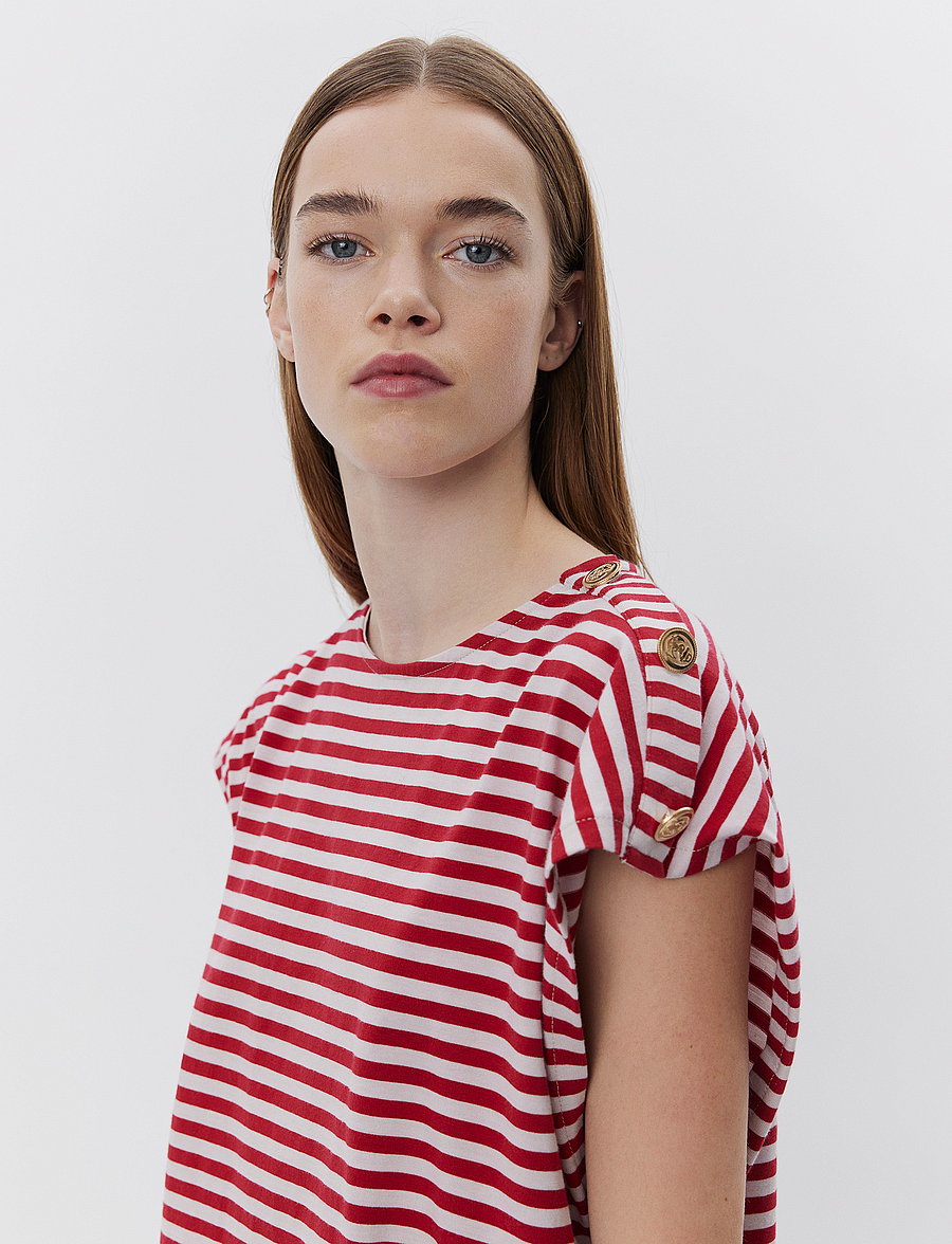 Sofie Schnoor - BAYSW T-SHIRT - marškinėliai - red striped - 4