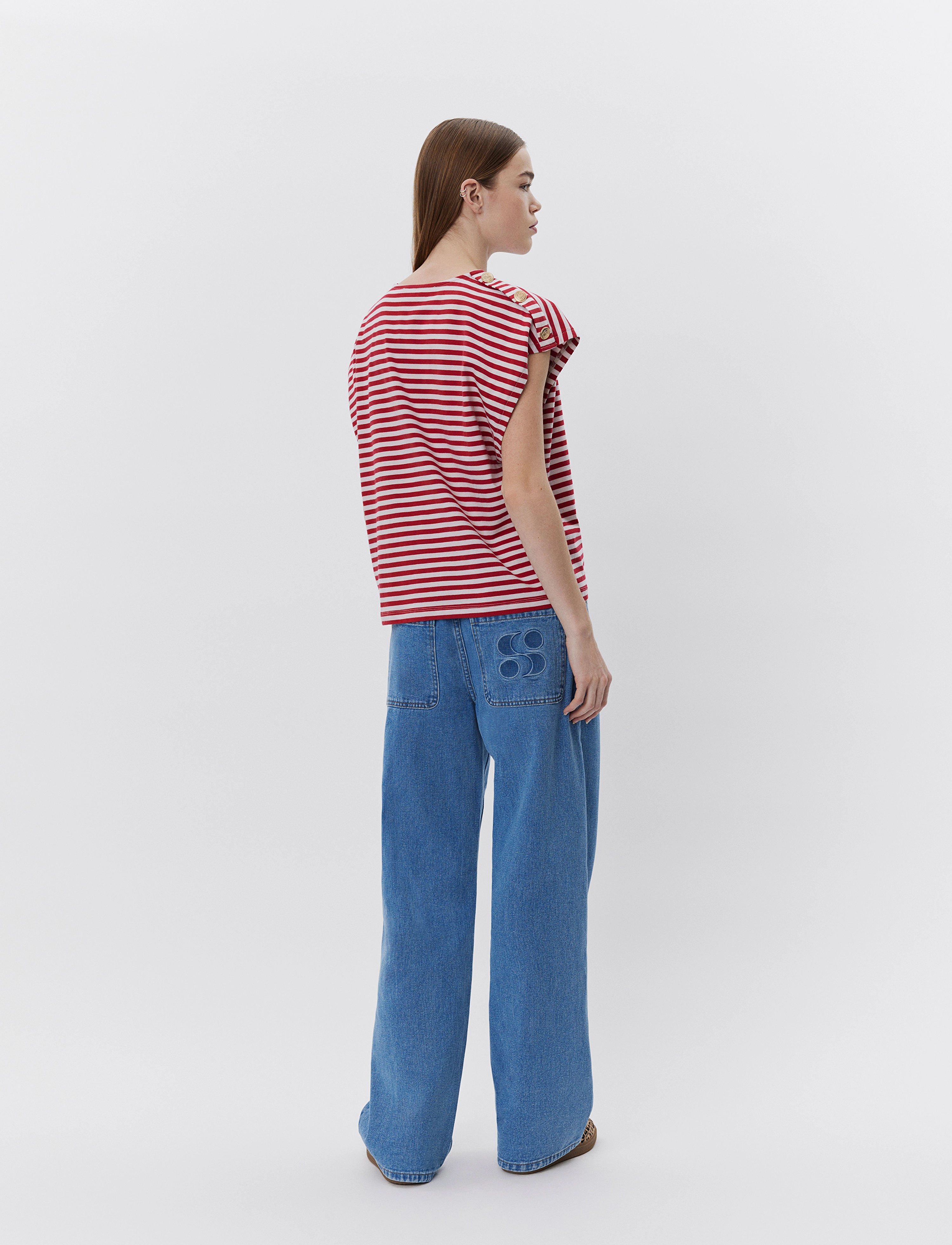 Sofie Schnoor - BAYSW T-SHIRT - t-shirts - red striped - 5