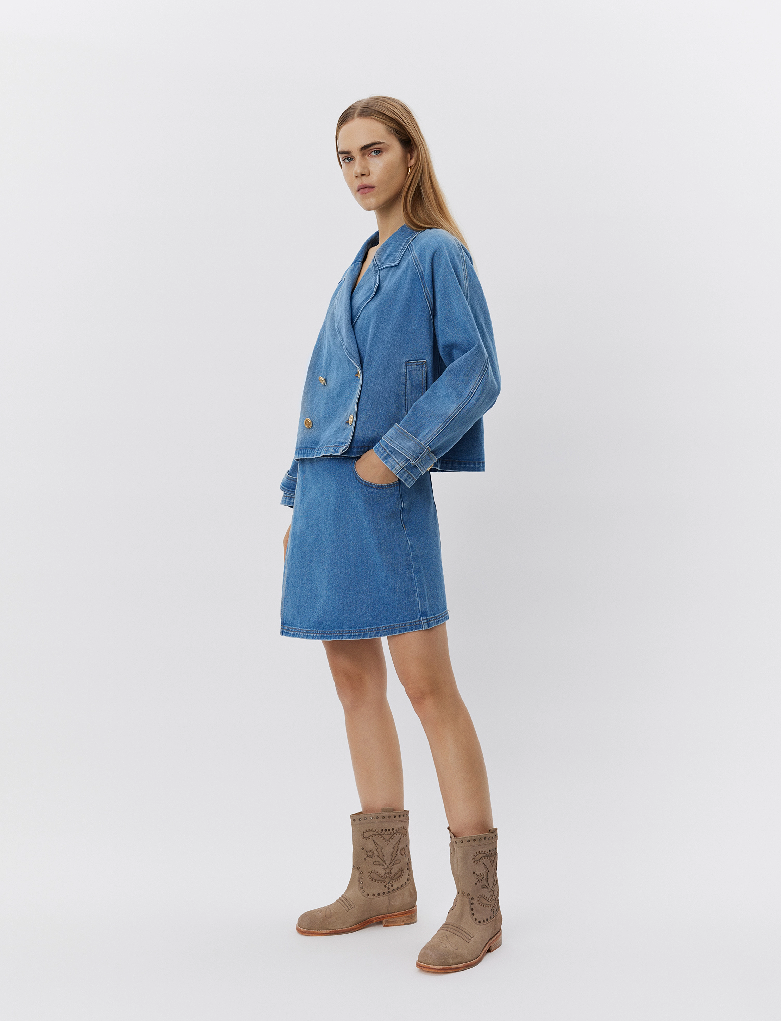 Sofie Schnoor Eudorasw Jacket, 40, Jackets, Blau - Denim, Frauen