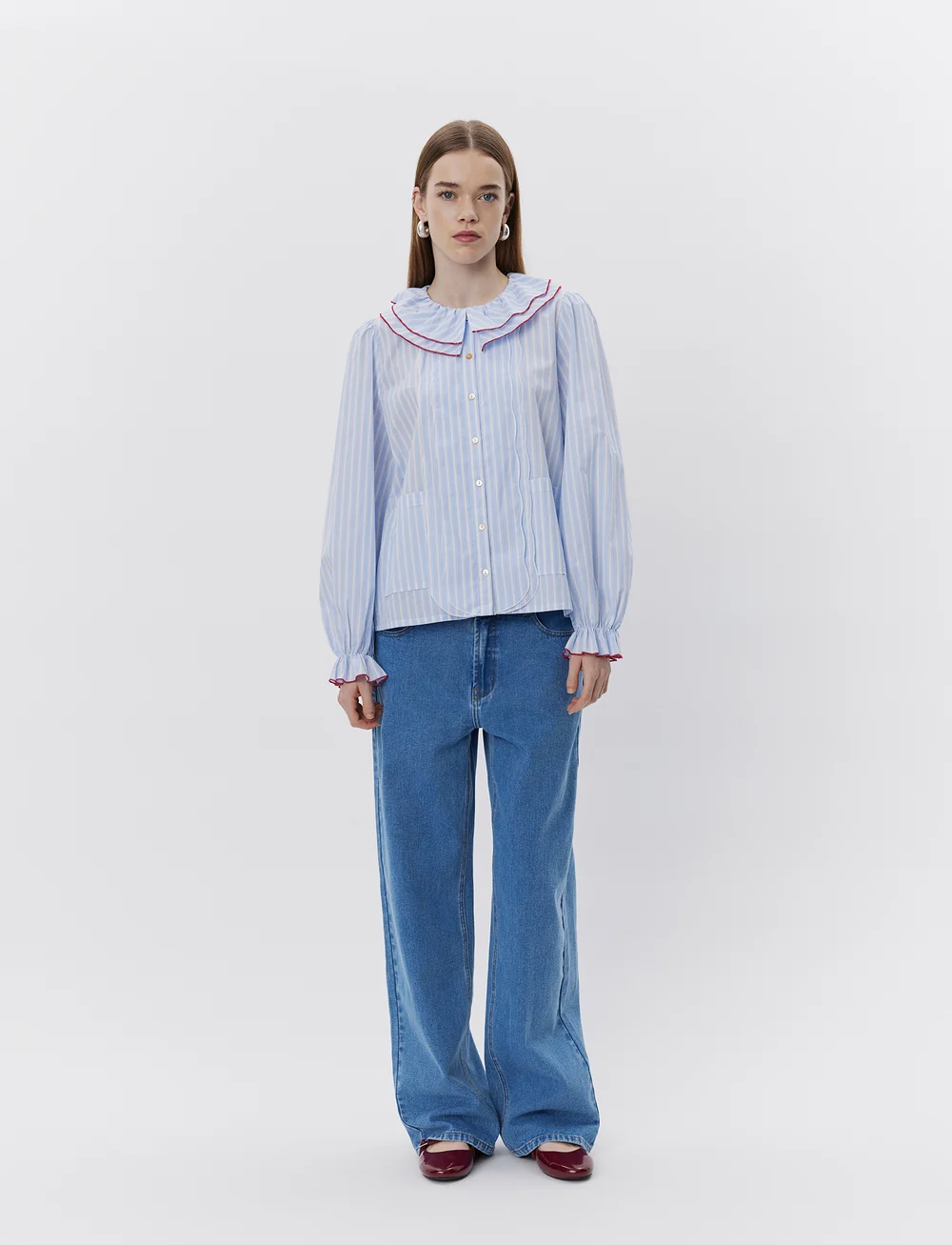 Sofie Schnoor - ALEXASW SHIRT - pikkade varrukatega särgid - blue striped - 0