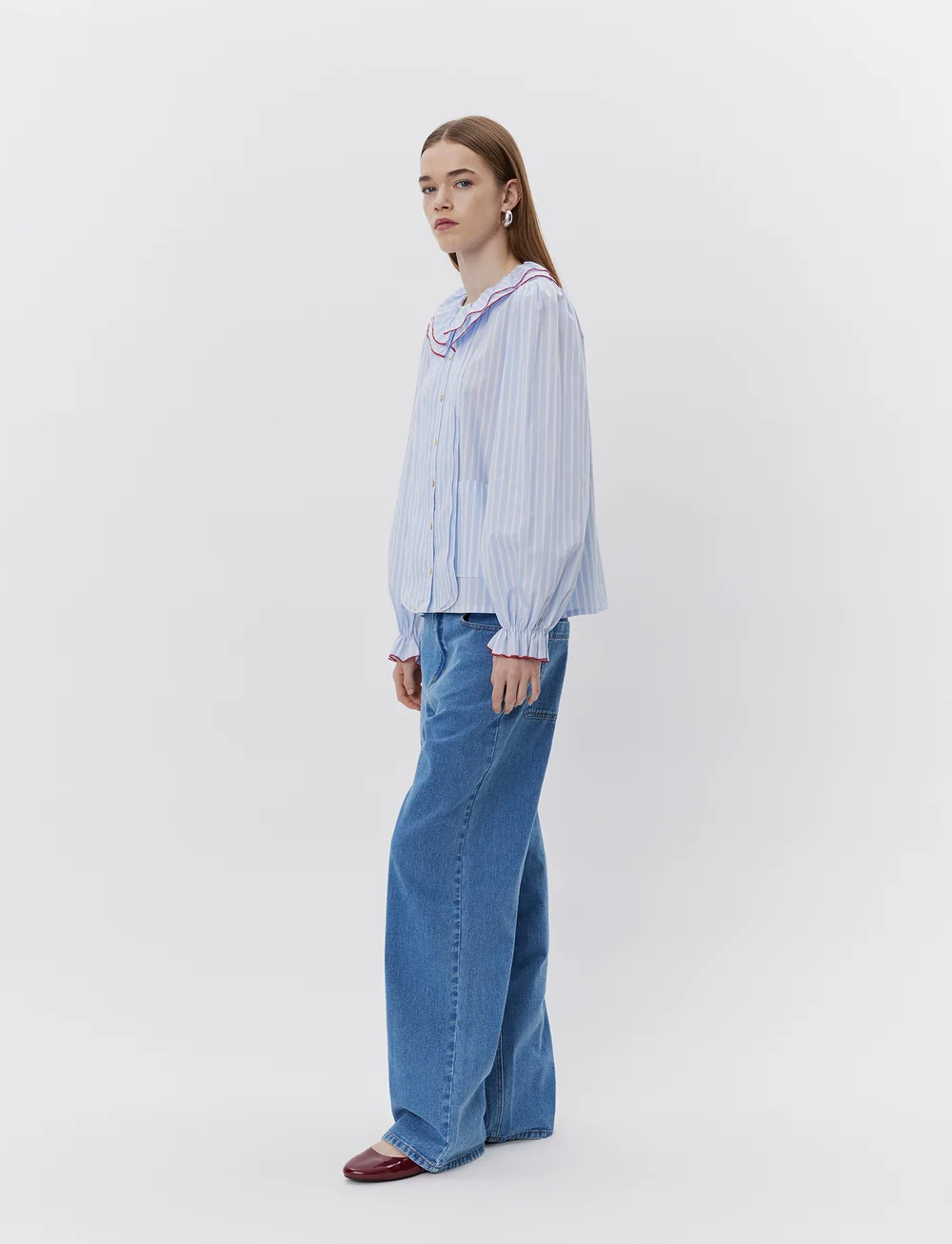 Sofie Schnoor - ALEXASW SHIRT - pikkade varrukatega särgid - blue striped - 5
