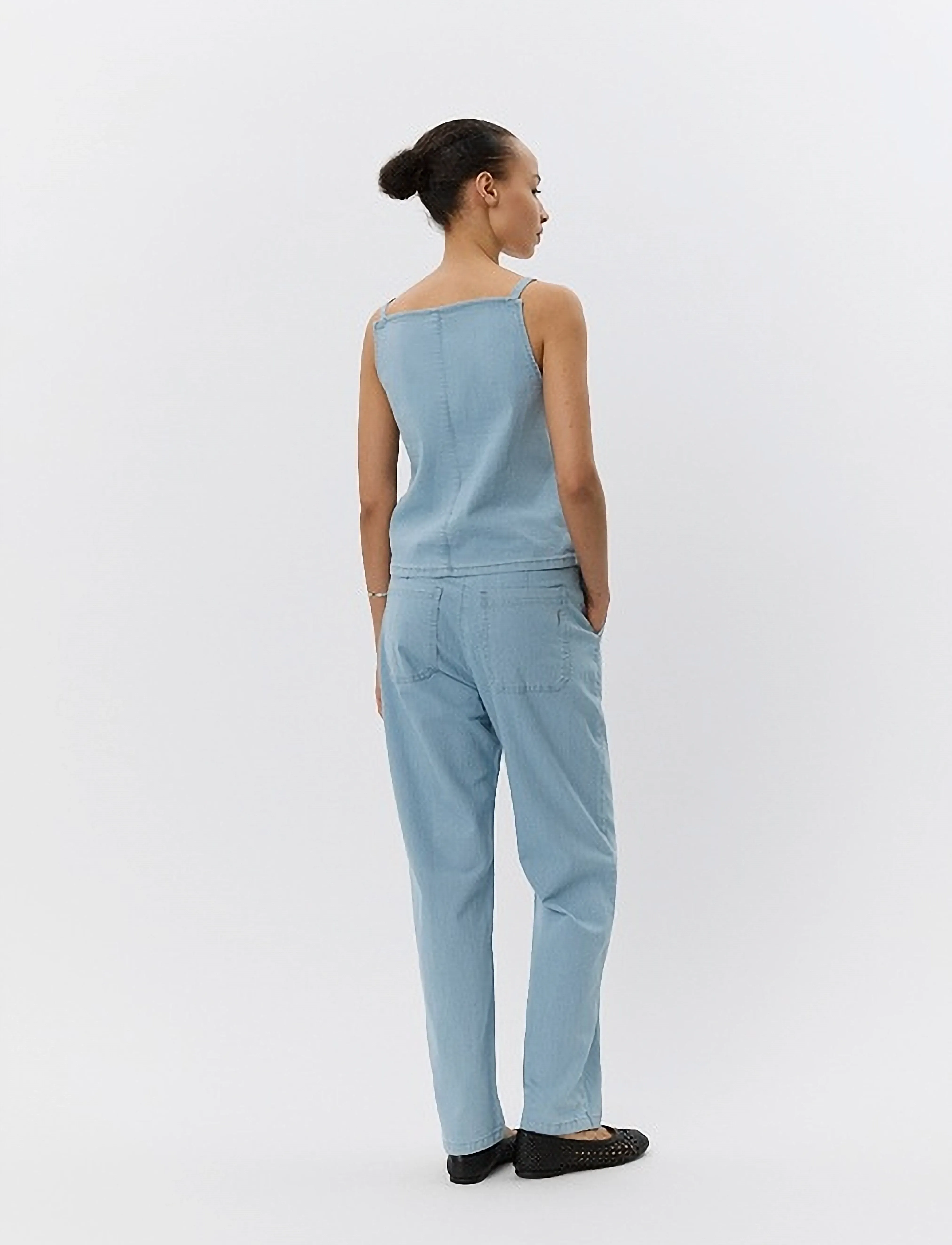 Sofie Schnoor - DEMISW VEST - denim vests - light blue striped - 5