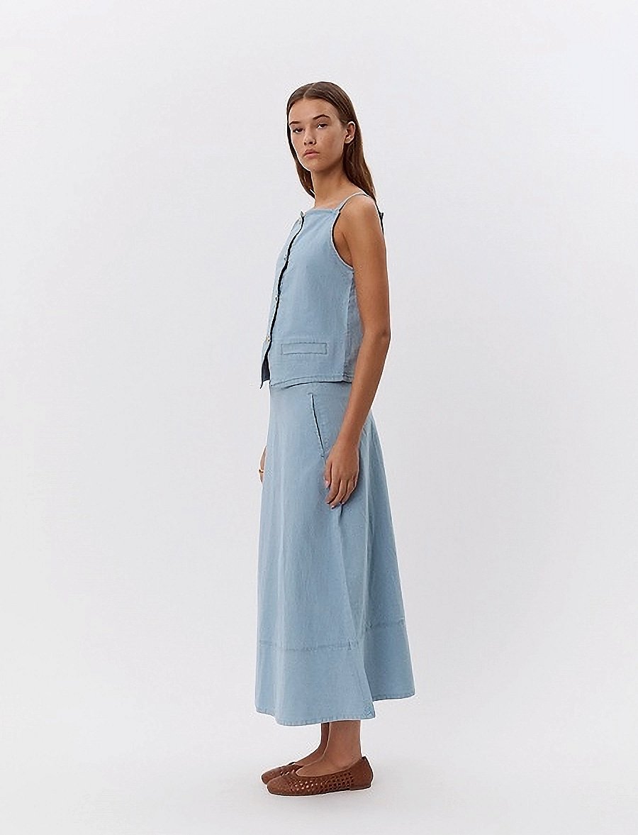 Sofie Schnoor - SELIASW SKIRT - midi nederdele - light blue striped - 4
