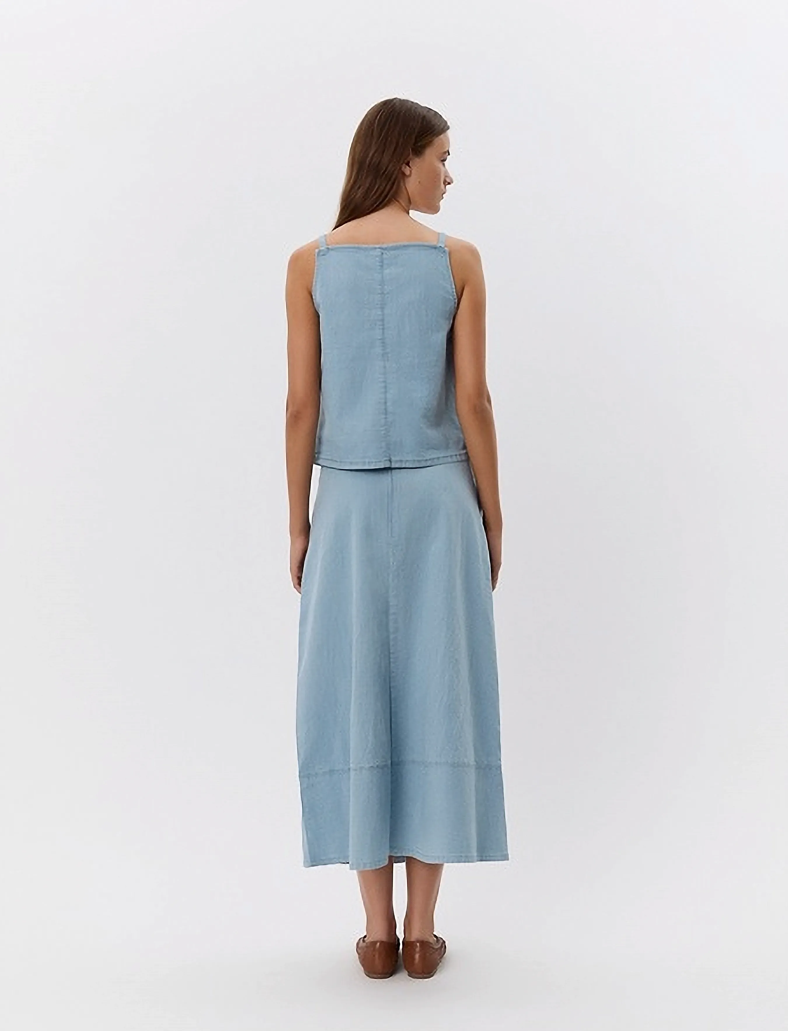 Sofie Schnoor - SELIASW SKIRT - midiseelikud - light blue striped - 5