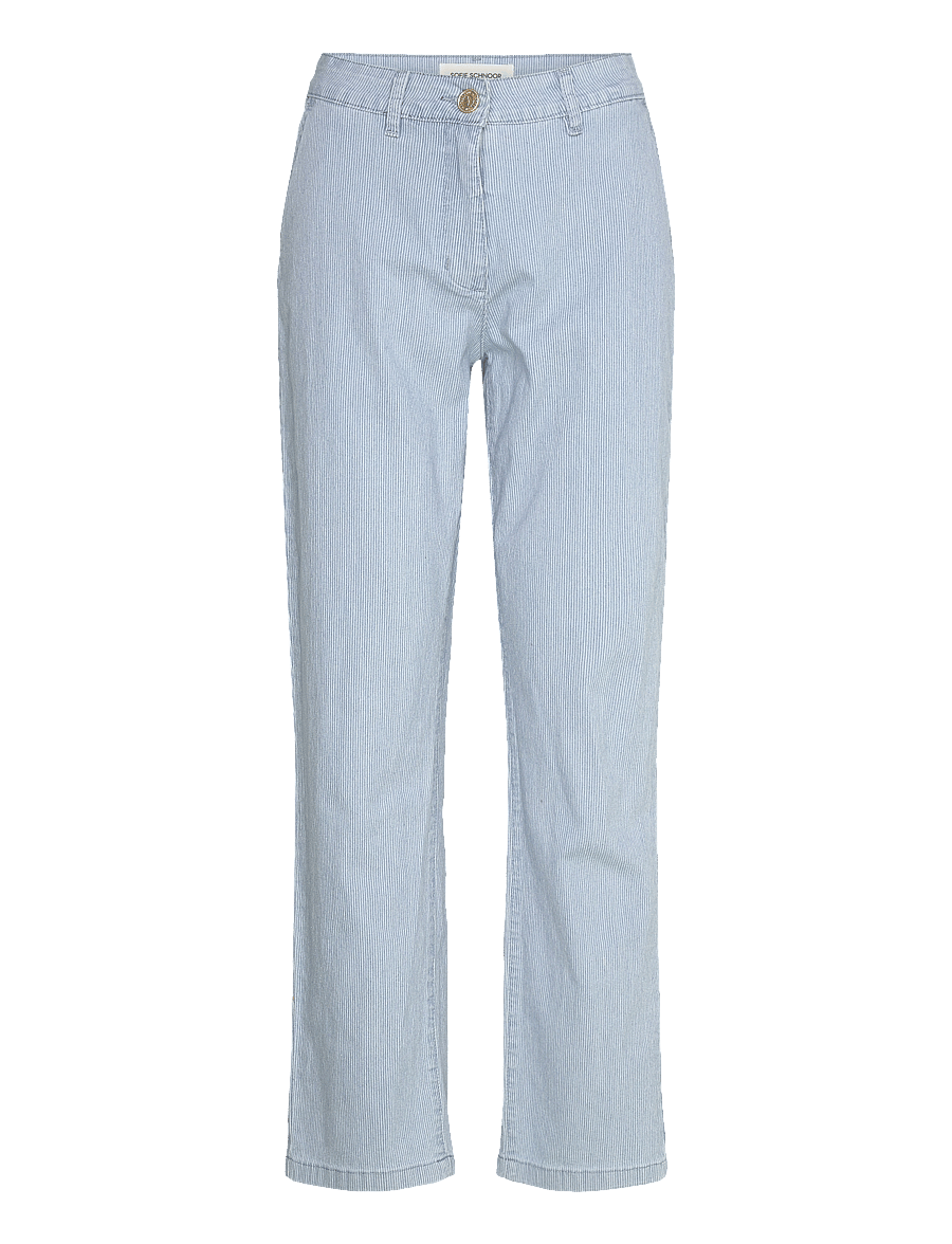 Sofie Schnoor - IRISHSW TROUSERS - sirge säärega teksad - light blue striped - 1