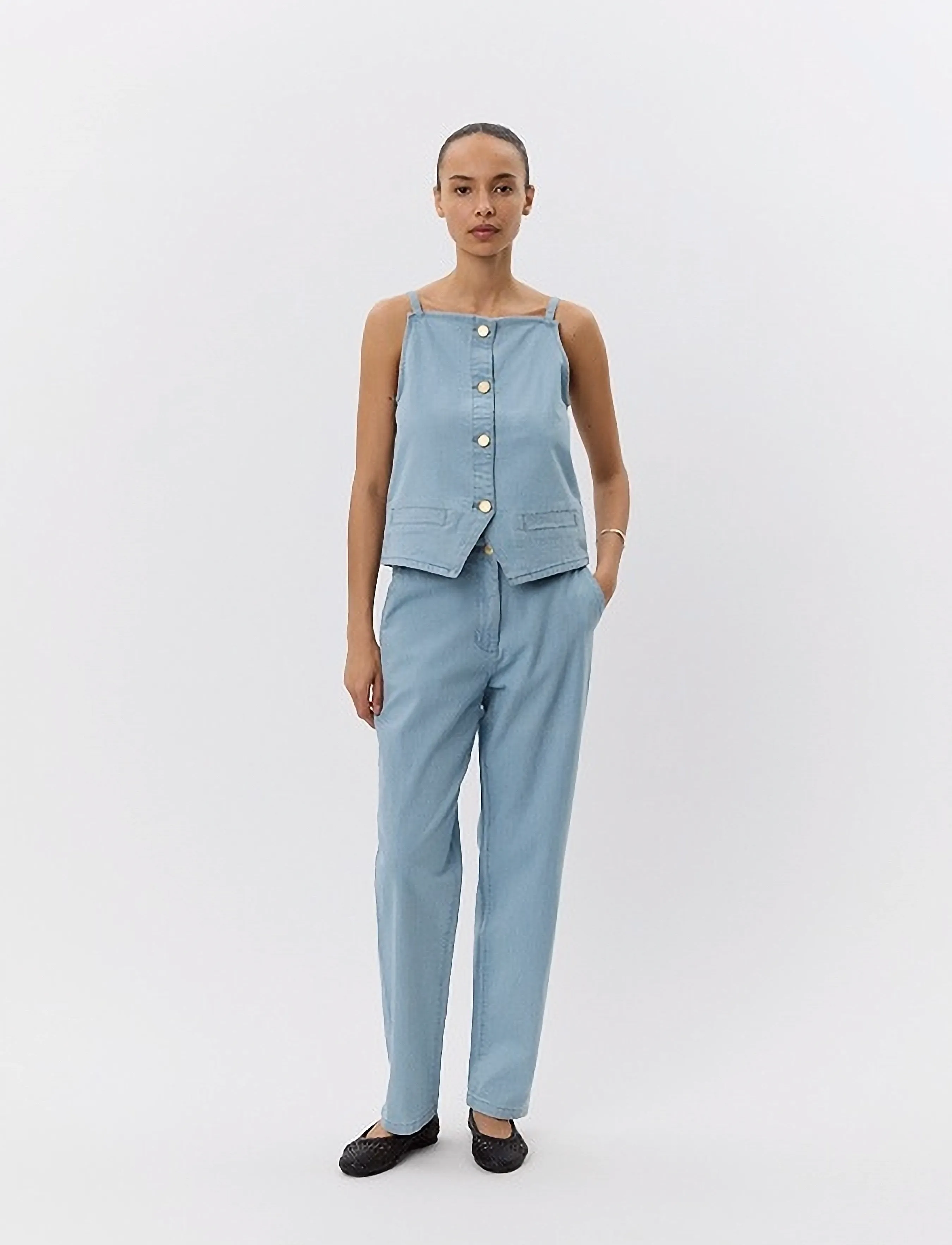 Sofie Schnoor - IRISHSW TROUSERS - straight jeans - light blue striped - 3
