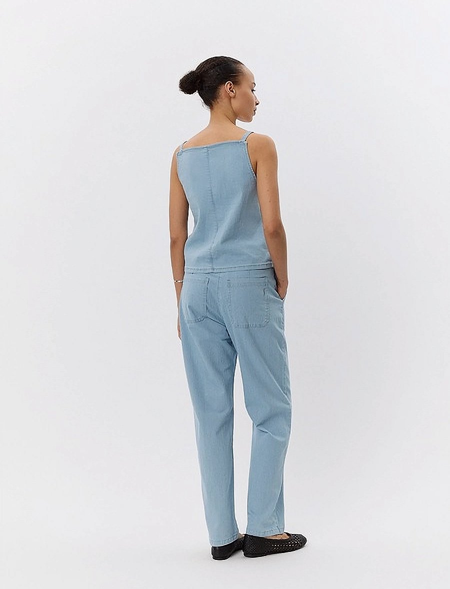 Sofie Schnoor - IRISHSW TROUSERS - sirge säärega teksad - light blue striped - 5