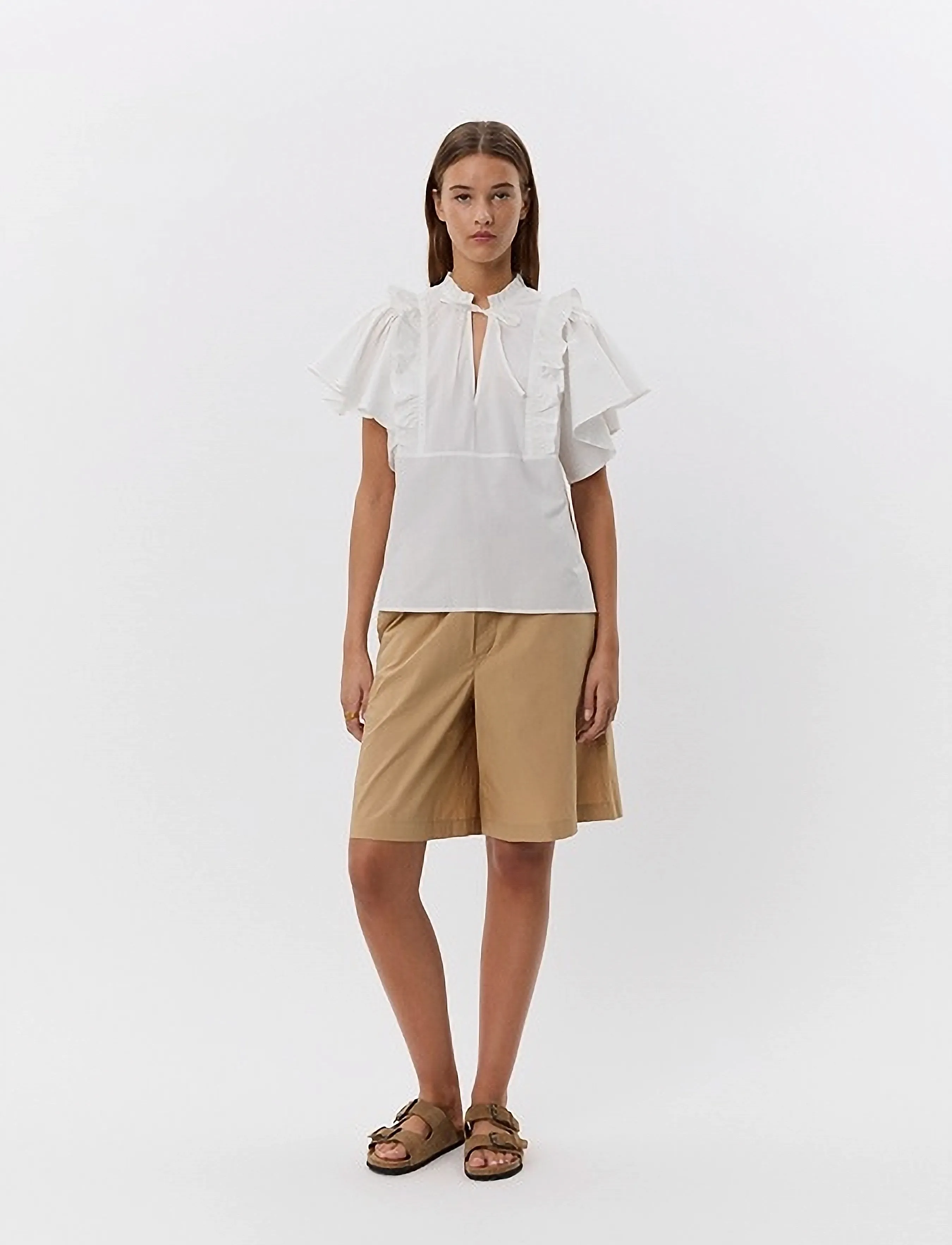Sofie Schnoor Merlysw Blouse, 36, White, Bluser > Kortærmede, Dame