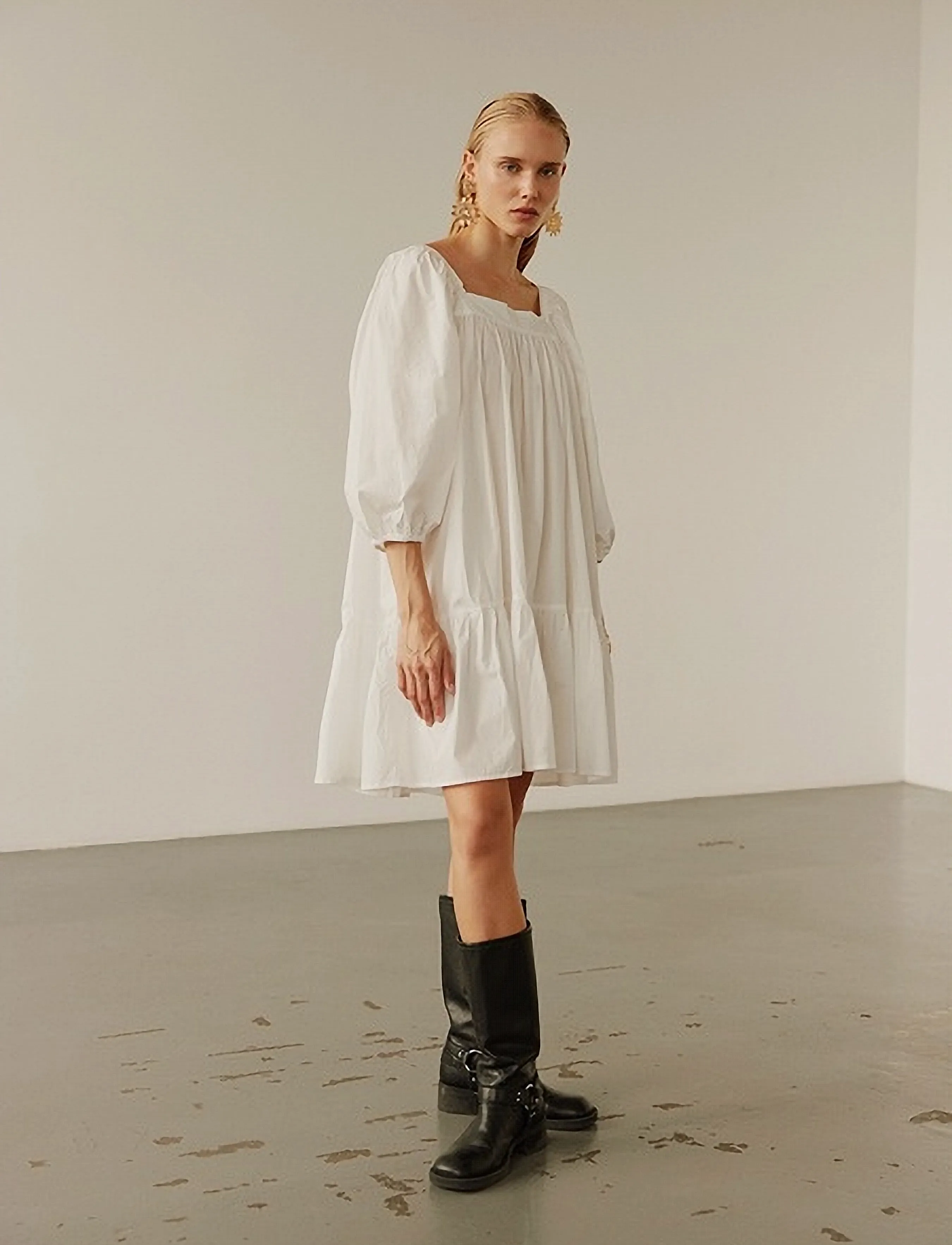Sofie Schnoor Lolasw Dress, 40, White, Kjoler > Kort Kjole, Dame