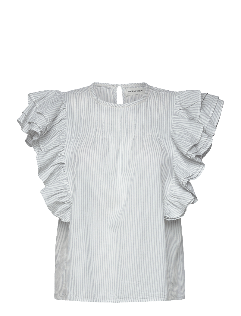 Sofie Schnoor - SAMARASW TOP - kortærmede bluser - off white - navy - 1