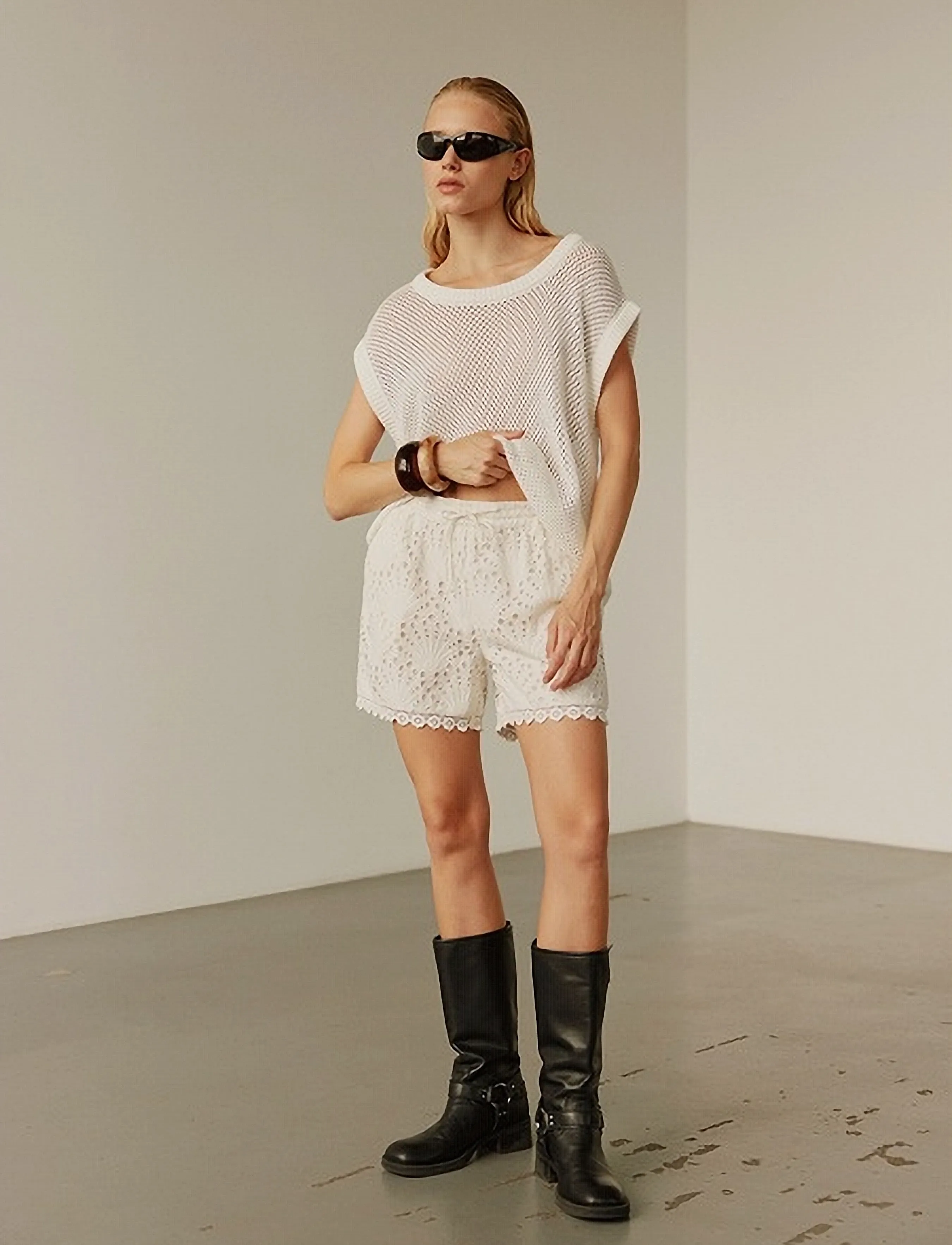Sofie Schnoor Ninasw Shorts, 42, Cream, Shorts > Afslappede Shorts, Dame