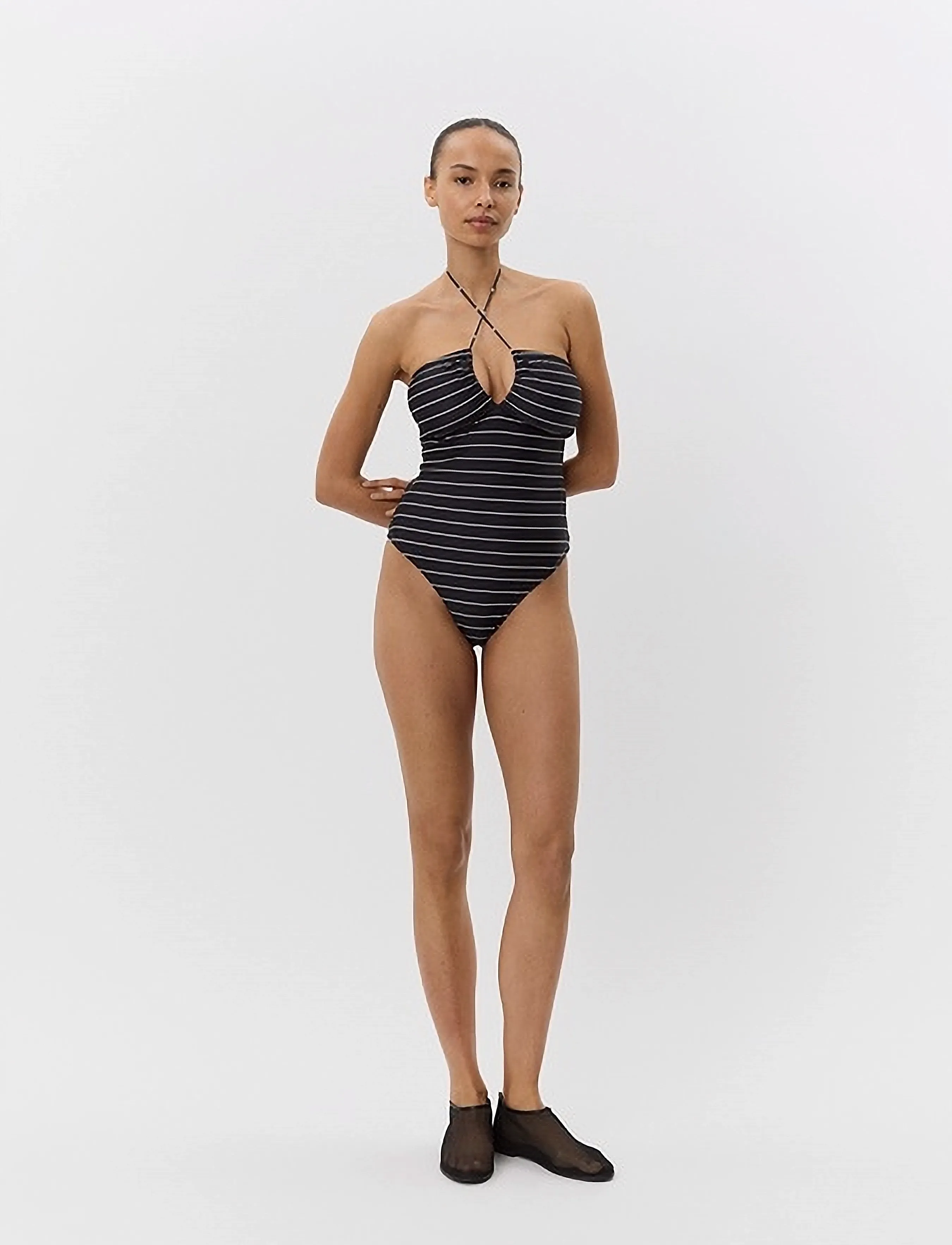 Sofie Schnoor - CHELLESW SWIMSUIT - baddräkter - black striped - 4