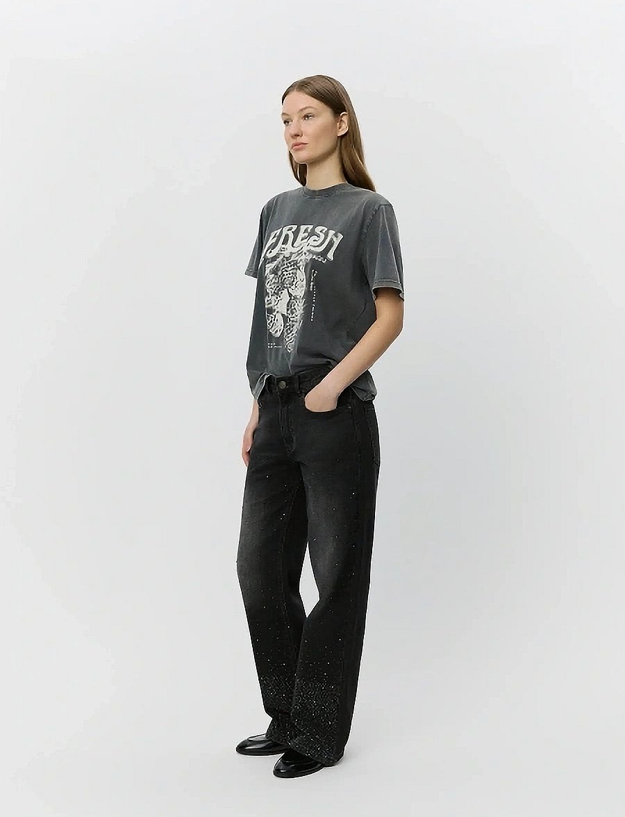 Sofie Schnoor - ZENASW T-SHIRT - t-särgid - stone washed black - 3